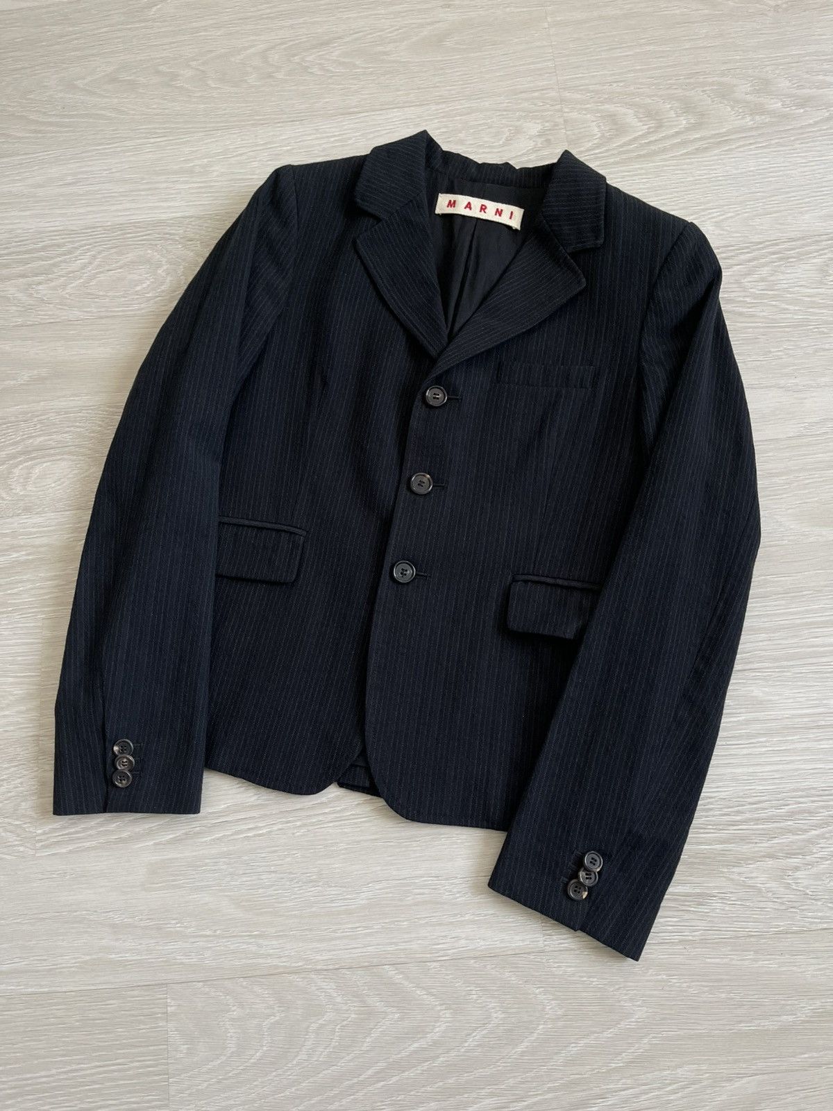 Marni Marni Black Wool Blend Women's Striped Blazer Jacket Archive Size M / US 6-8 / IT 42-44 - 3 Thumbnail