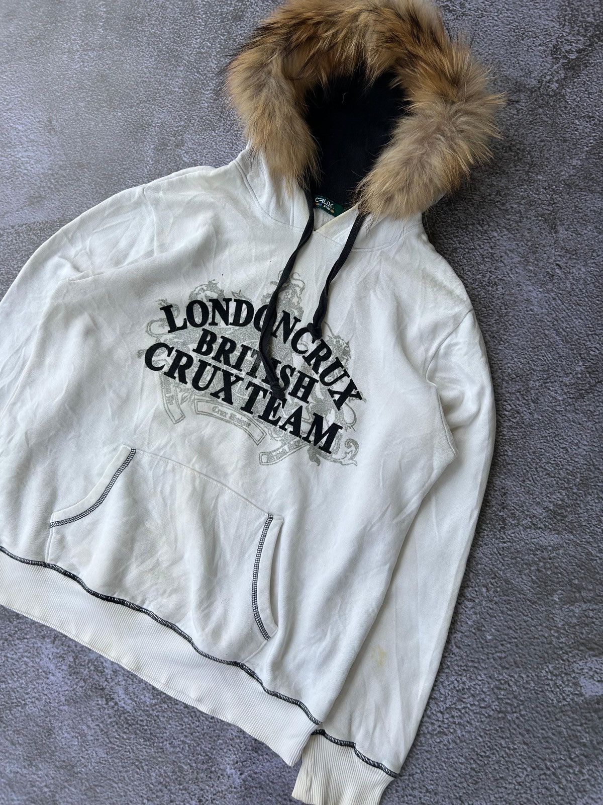 Japanese Brand Crux fur hoodie poem english flags ifsixwasnine Size US M / EU 48-50 / 2 - 4 Thumbnail