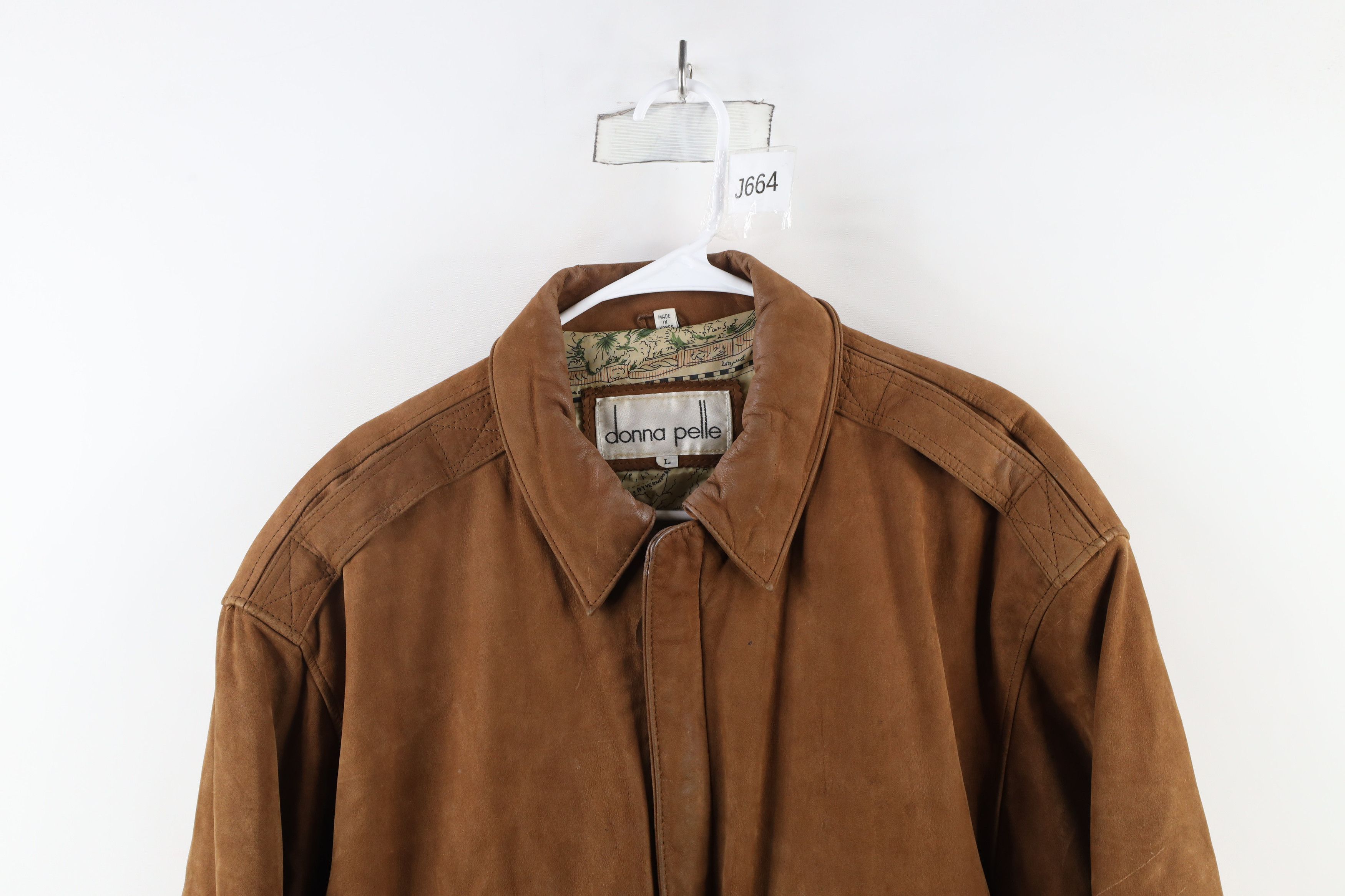 Vintage Vintage 90s Streetwear Suede Leather Flight Bomber Jacket Size US L / EU 52-54 / 3 - 2 Thumbnail