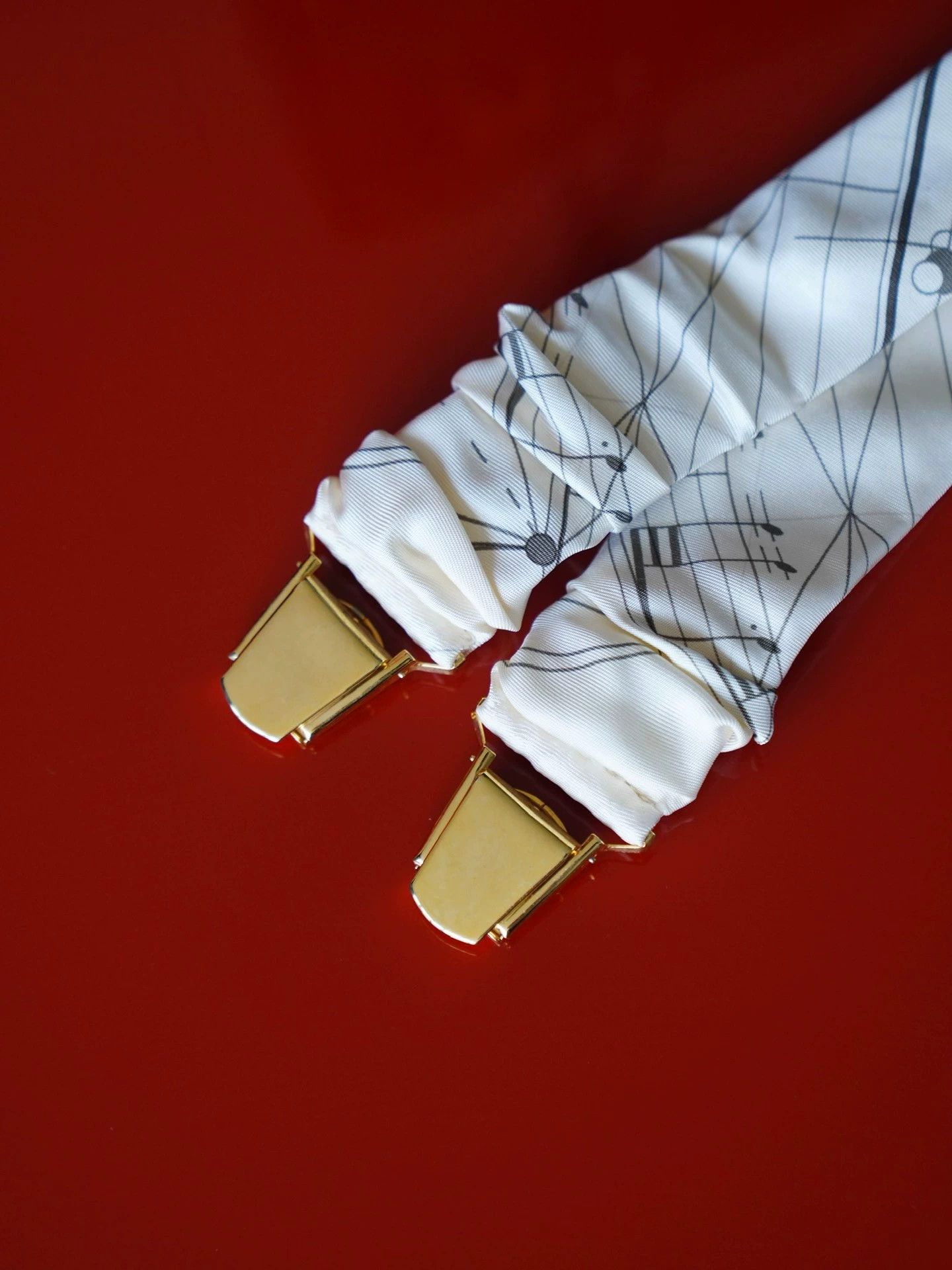 Hermes HERMES Vintage ViolinKing Silk Printed Suspenders Size ONE SIZE - 4 Thumbnail