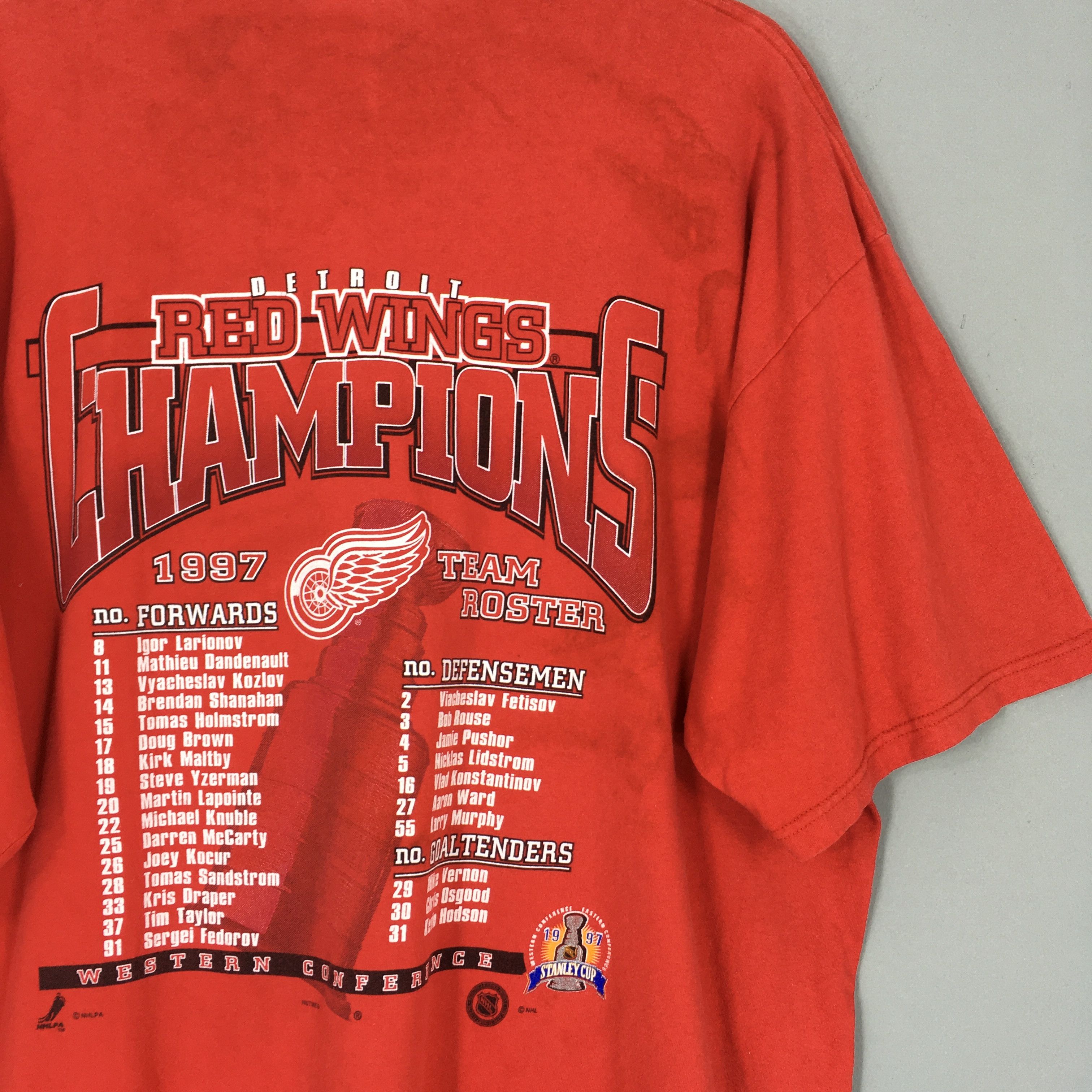 NHL Vintage 90s Detroit Red Wings NHL T Shirt XXLarge Size US XXL / EU 58 / 5 - 7 Thumbnail