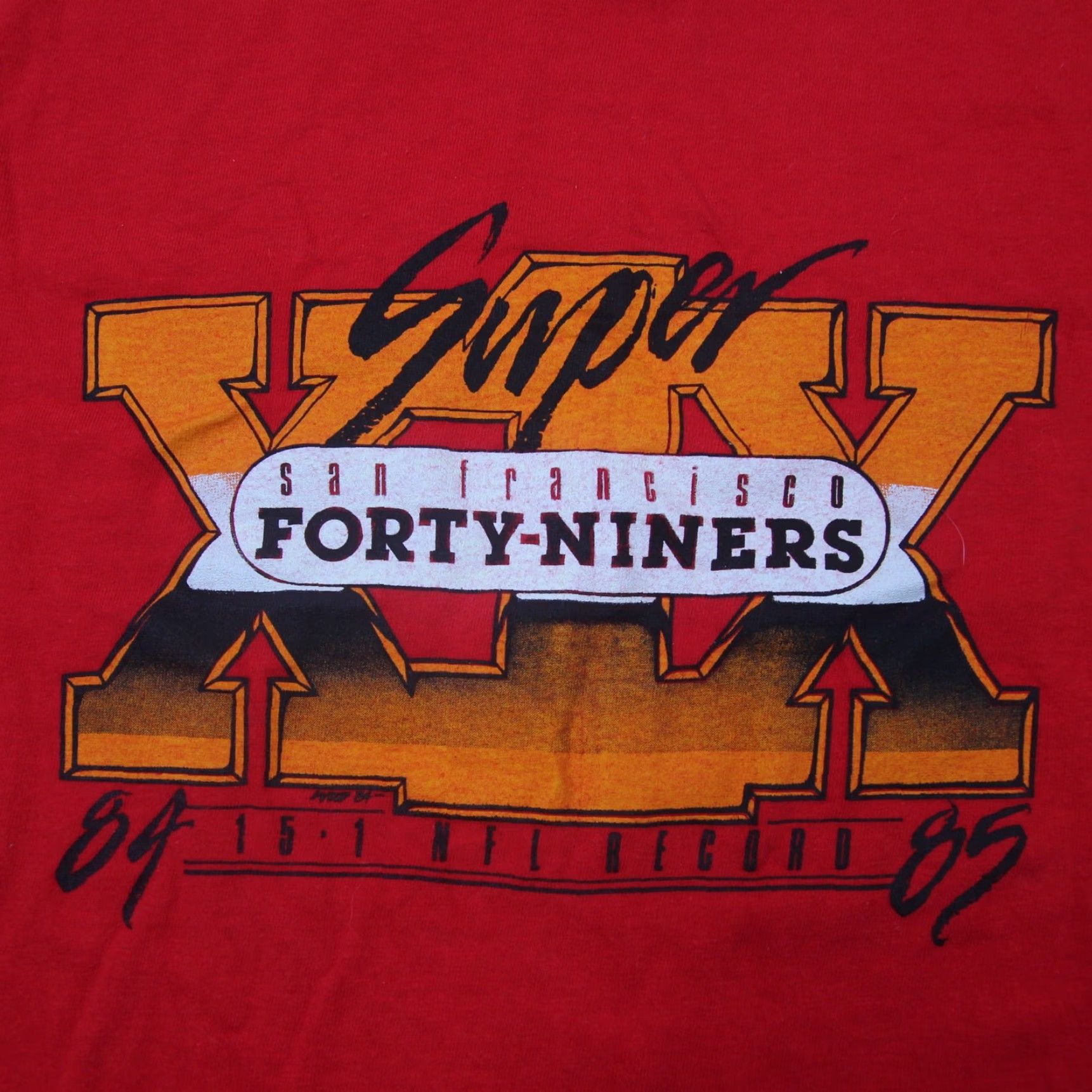 Vintage VINTAGE 1985 San Francisco 49ers Super Bowl XIX Mens T-Shirt M Red Graphic Shirt Mens Size US M / EU 48-50 / 2 - 7 Thumbnail