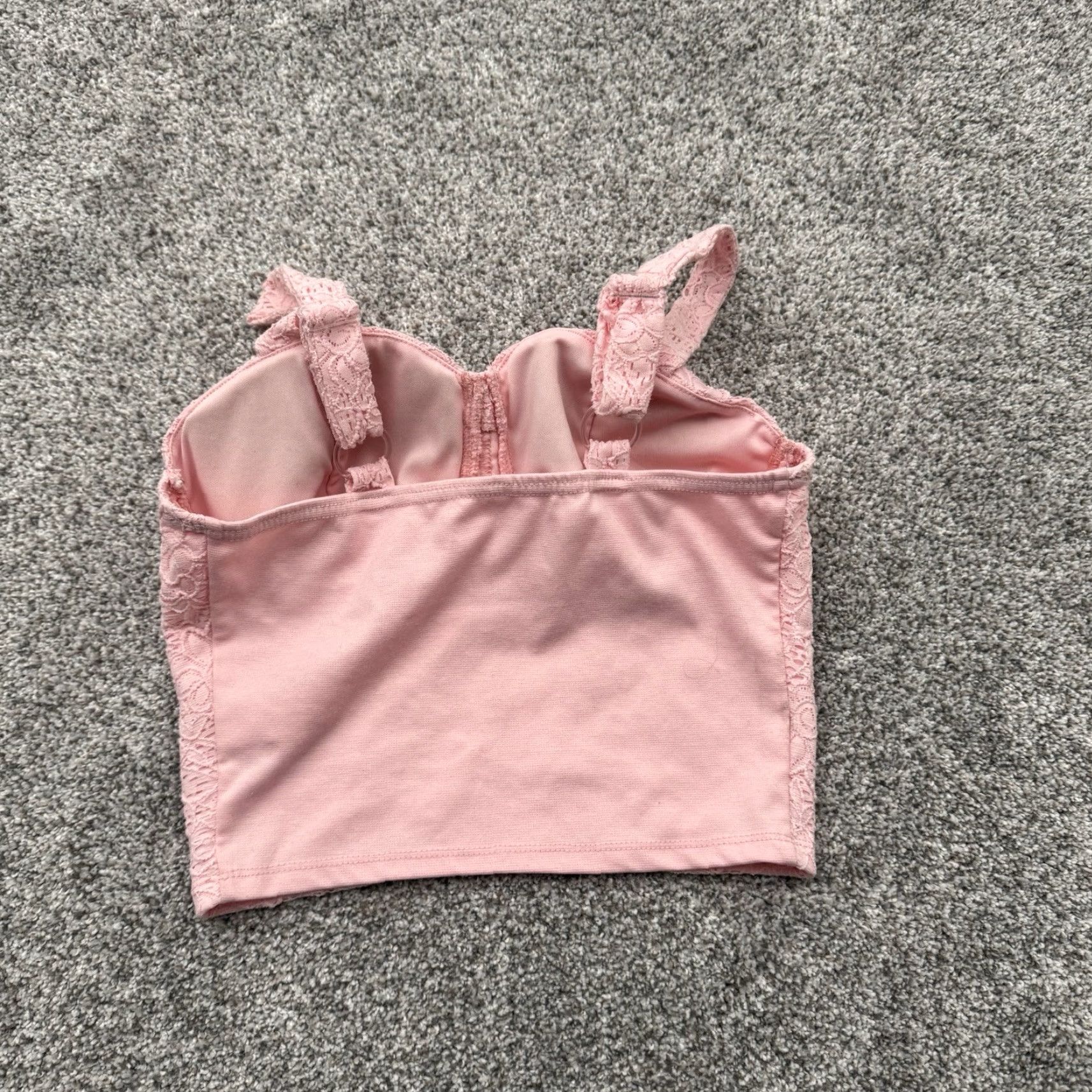 Vintage Coquette Bustier Crop Top Womens Medium Lace Y2K Look Romantic Feminine Dainty Size M / US 6-8 / IT 42-44 - 4 Thumbnail