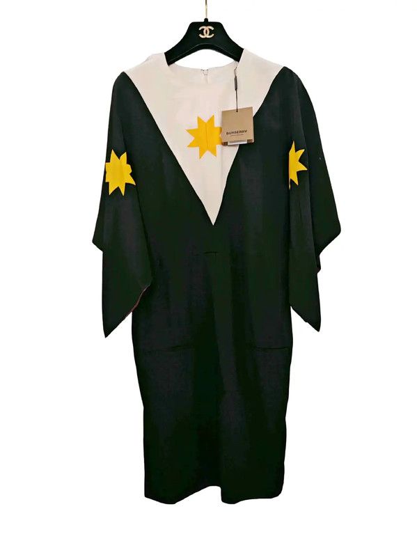 Burberry Color-Blocked Silk Star Dress