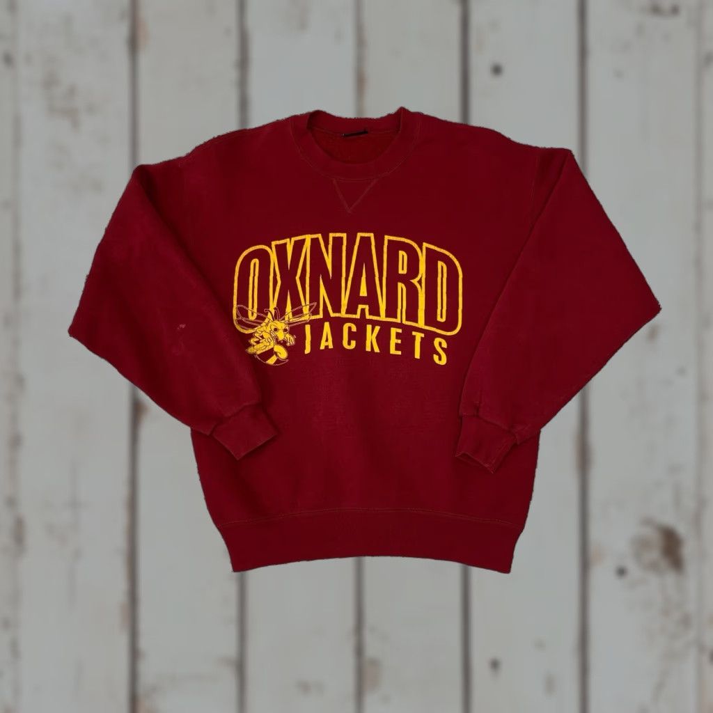 Vintage VINTAGE Oxnard Jackets Sweatshirt Crewneck L Red Mens Pullover Long Sleeve Graphic Size US L / EU 52-54 / 3 - 1 Thumbnail