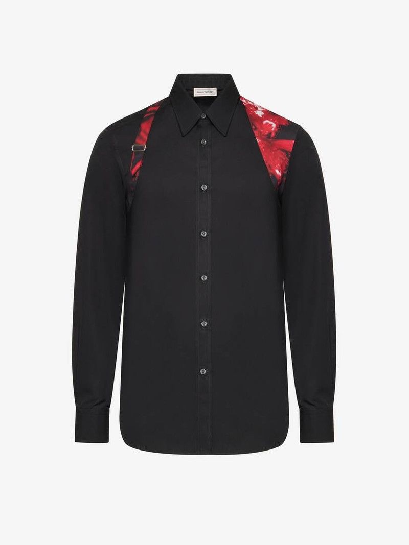 Alexander McQueen o1srvl11e0226 Wax Flower Harness Shirt In Black Size US L / EU 52-54 / 3 - 1 Thumbnail