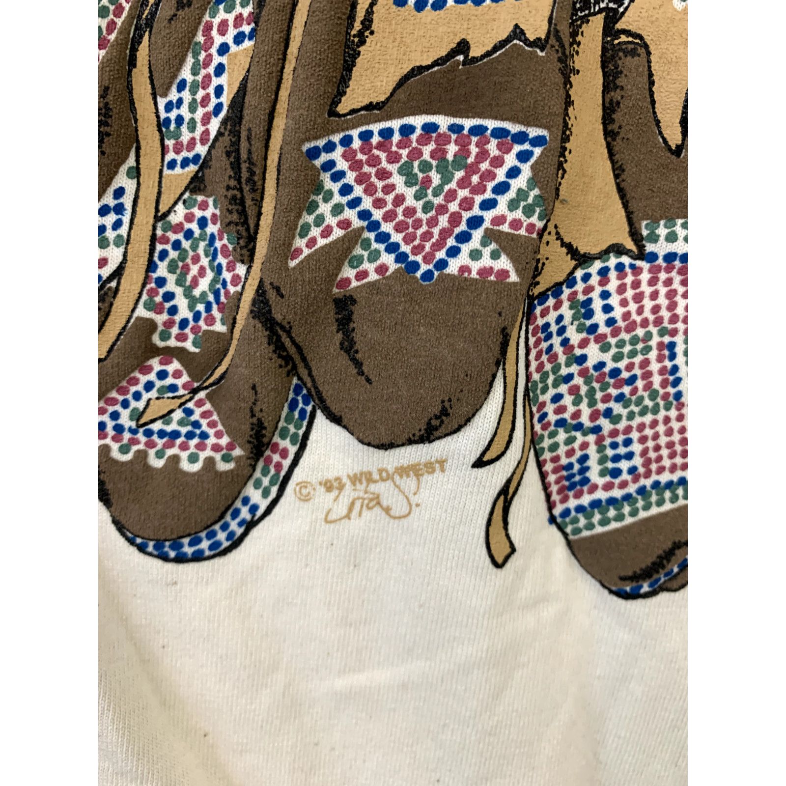 Jerzees × Vintage Vintage South Dakota Black Hills Tribal Graphic Beige Shirt Size US L / EU 52-54 / 3 - 3 Thumbnail