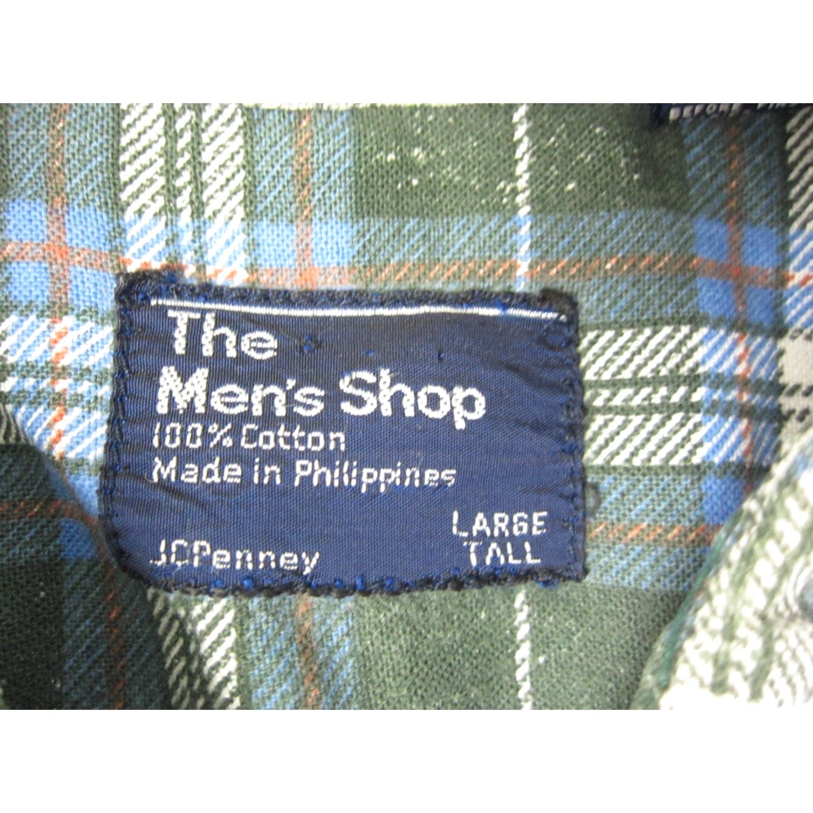 JCPenney VINTAGE The Mens Shop Shirt Mens LT Green Plaid Flannel Button-Up Size US L / EU 52-54 / 3 - 6 Thumbnail