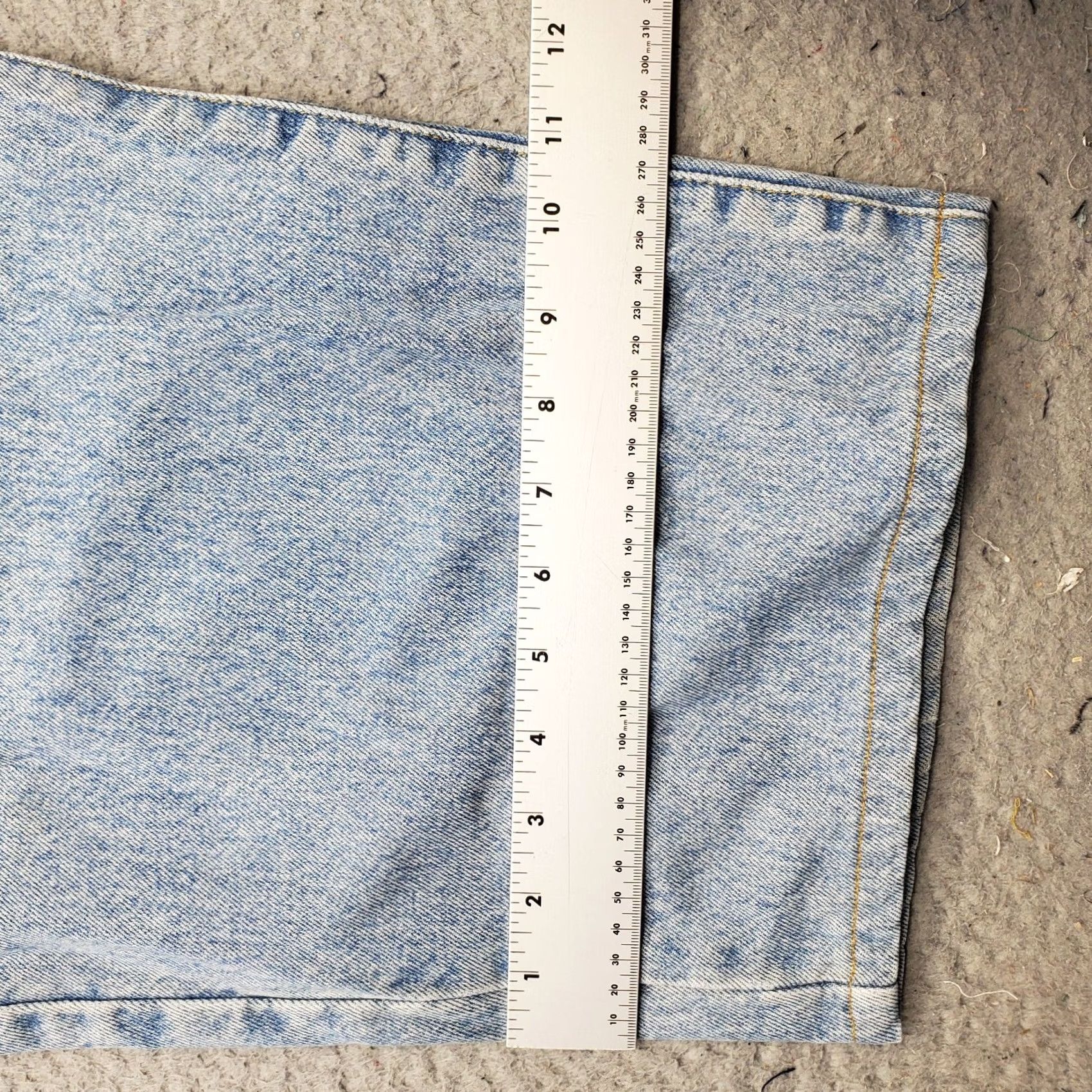 Vintage Mecca Mens Jeans Baggy Cropped Denim 42 Blue High Rise Light Wash Button Fly jeans Size US 42 / EU 58 - 6 Thumbnail