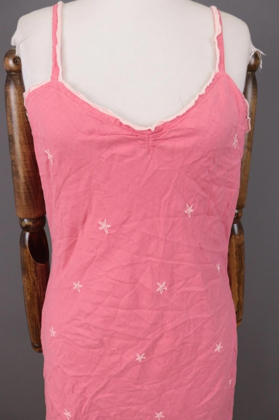 Designer Pachamama Pink Printed Spaghetti Linen Summer Dress Size 3 Size M / US 6-8 / IT 42-44 - 5 Thumbnail