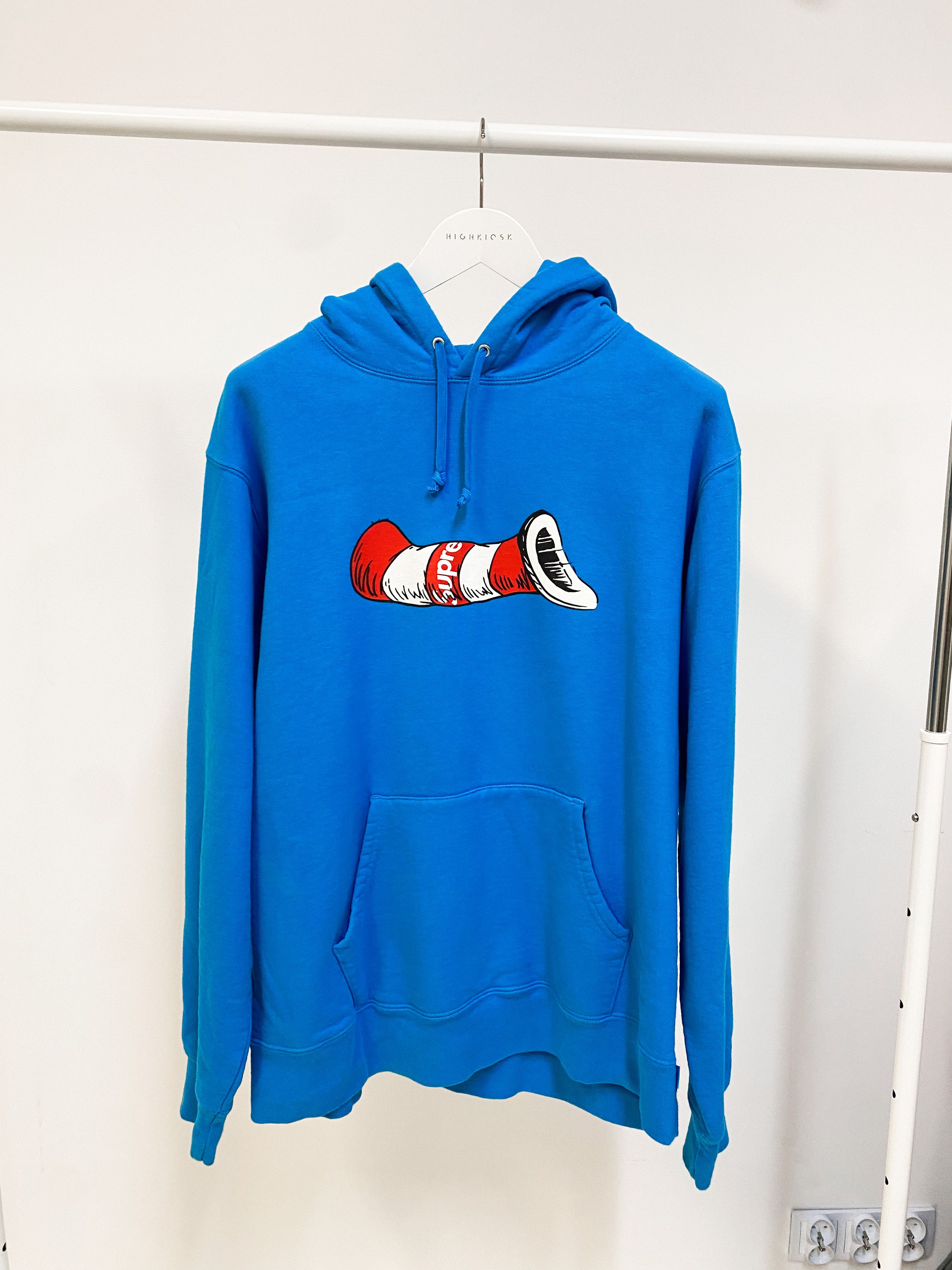 image of Supreme Cat In The Hat Hoodie in Blue, Men's (Size XL)