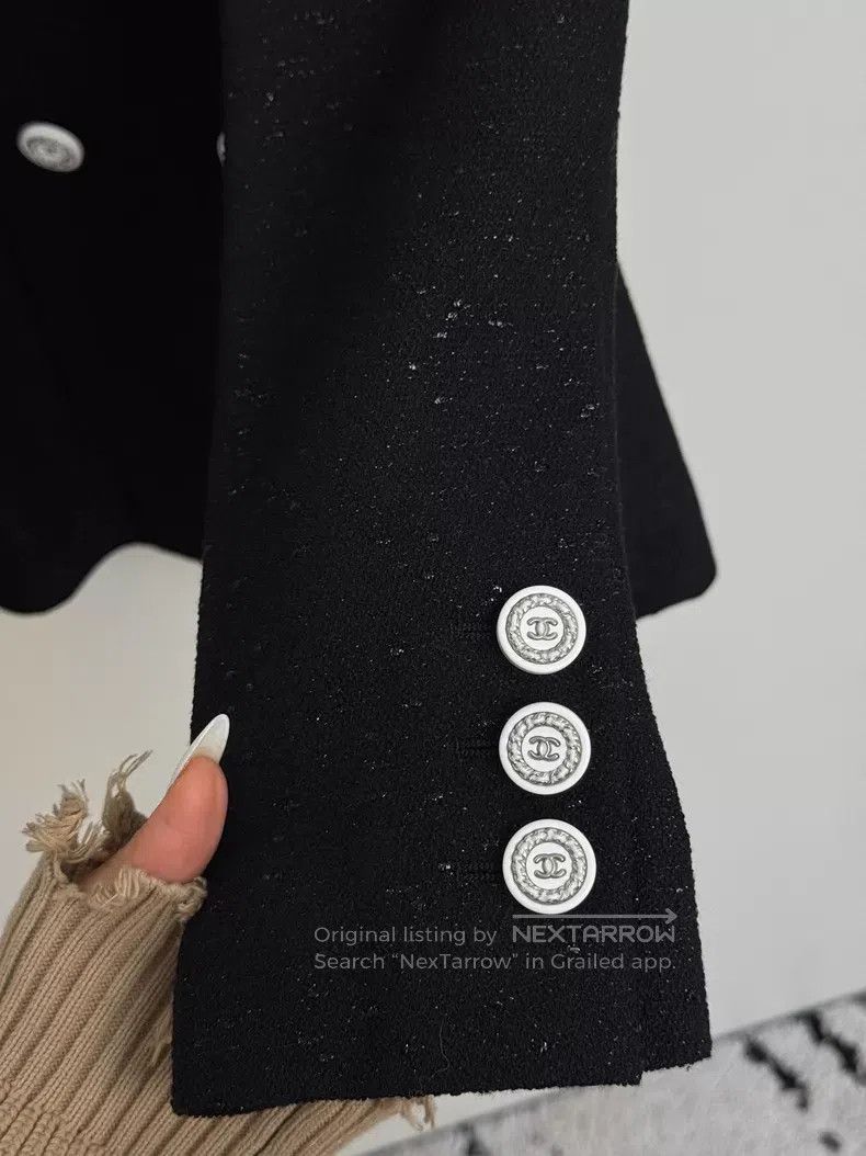 Chanel Chanel Cruise Series Black Flash Double-breasted Suit Jack Size XXS / US 00 / IT 34 - 2 Thumbnail