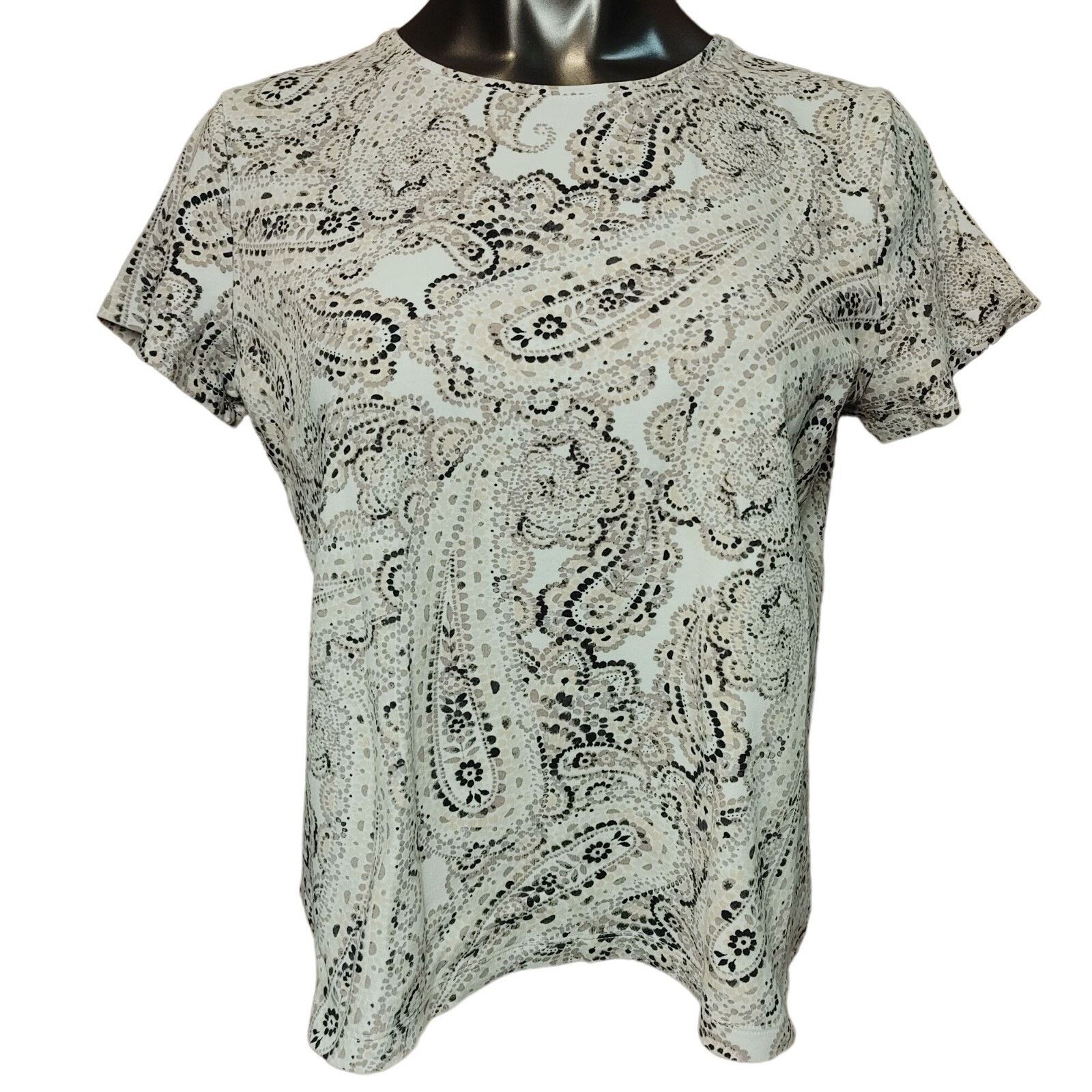 Croft & Barrow Croft & Barrow Women L White/Black Paisley Pattern Classic T Size L / US 10 / IT 46 - 1 Thumbnail