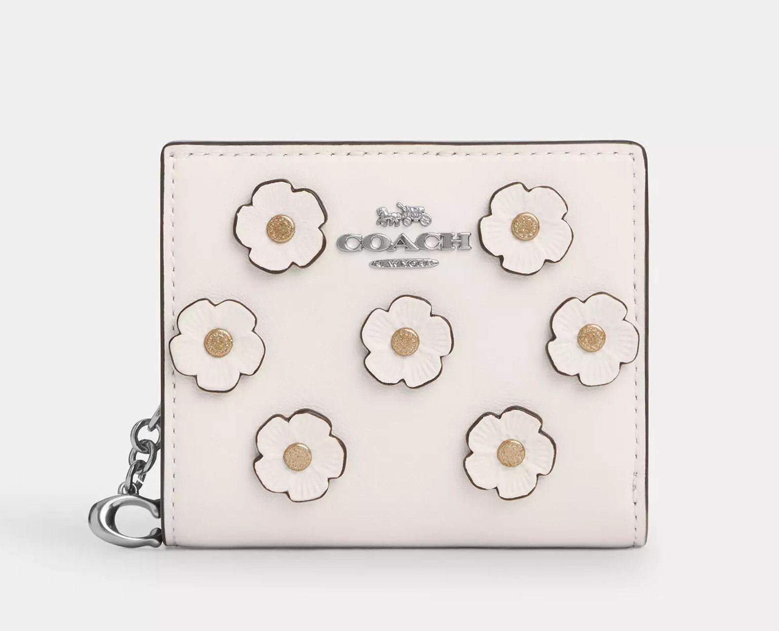 Coach Snap Wallet With Floral Applique CAP16 Size ONE SIZE - 3 Thumbnail