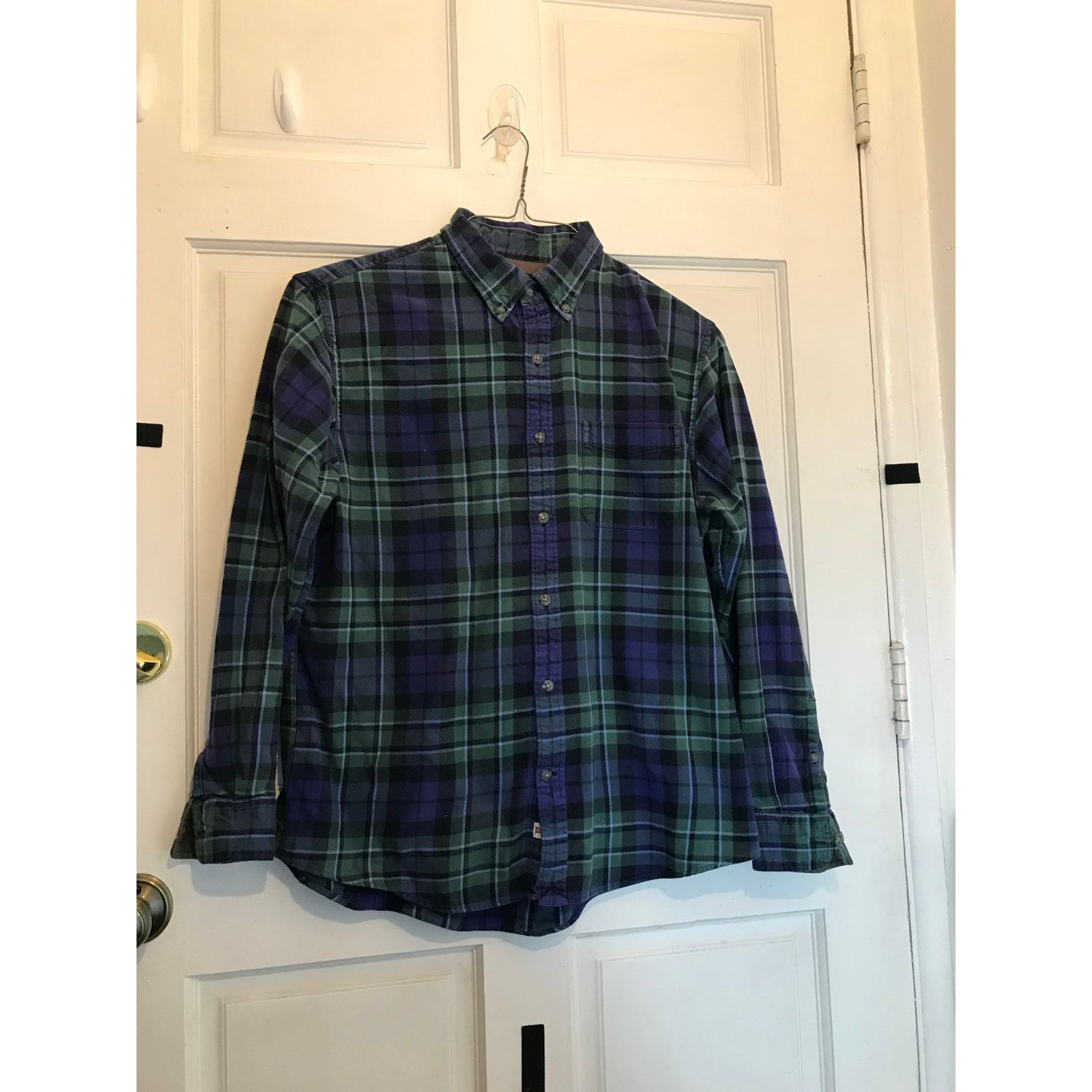 Lands' End LANDS’ END Plaid Shirt Men’s L 16- 161/2 LS Traditional Fit Size US L / EU 52-54 / 3 - 1 Thumbnail