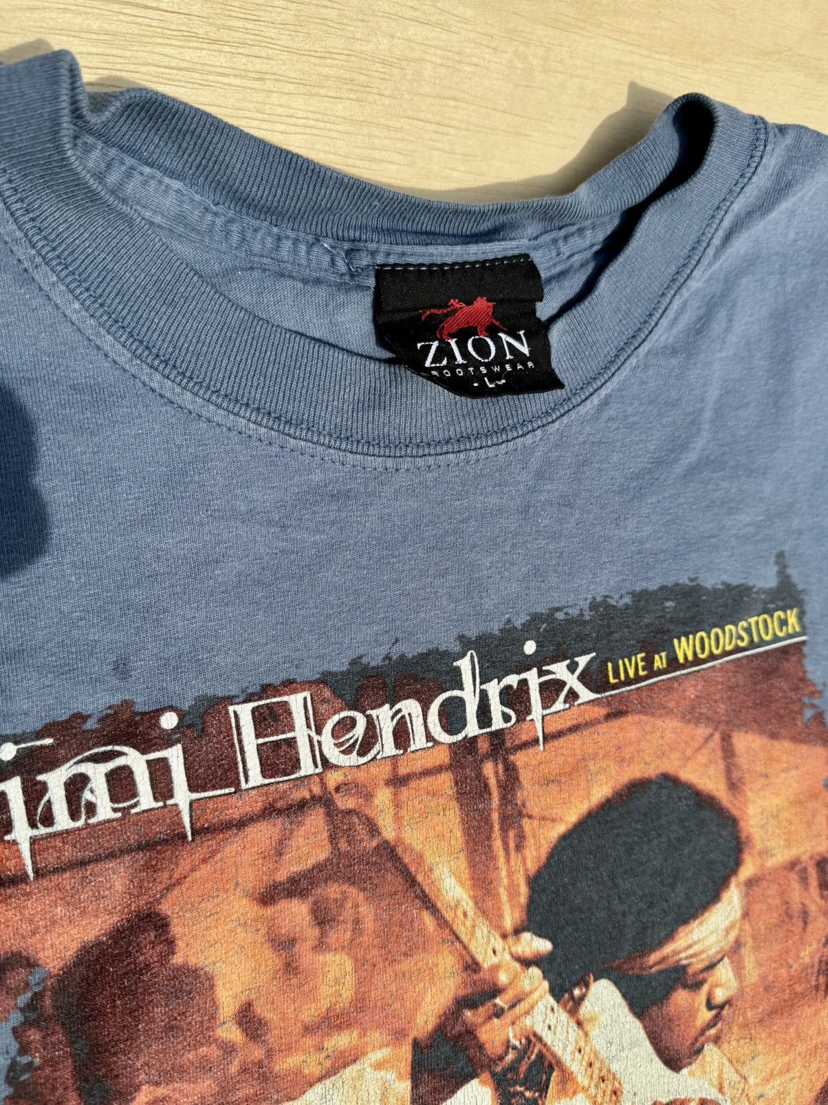 Band Tees × Rap Tees × Zion Rootswear 1999 Jimi Hendrix Live At Woodstock Zion Vintage Rap T-Shirt Size US L / EU 52-54 / 3 - 6 Thumbnail