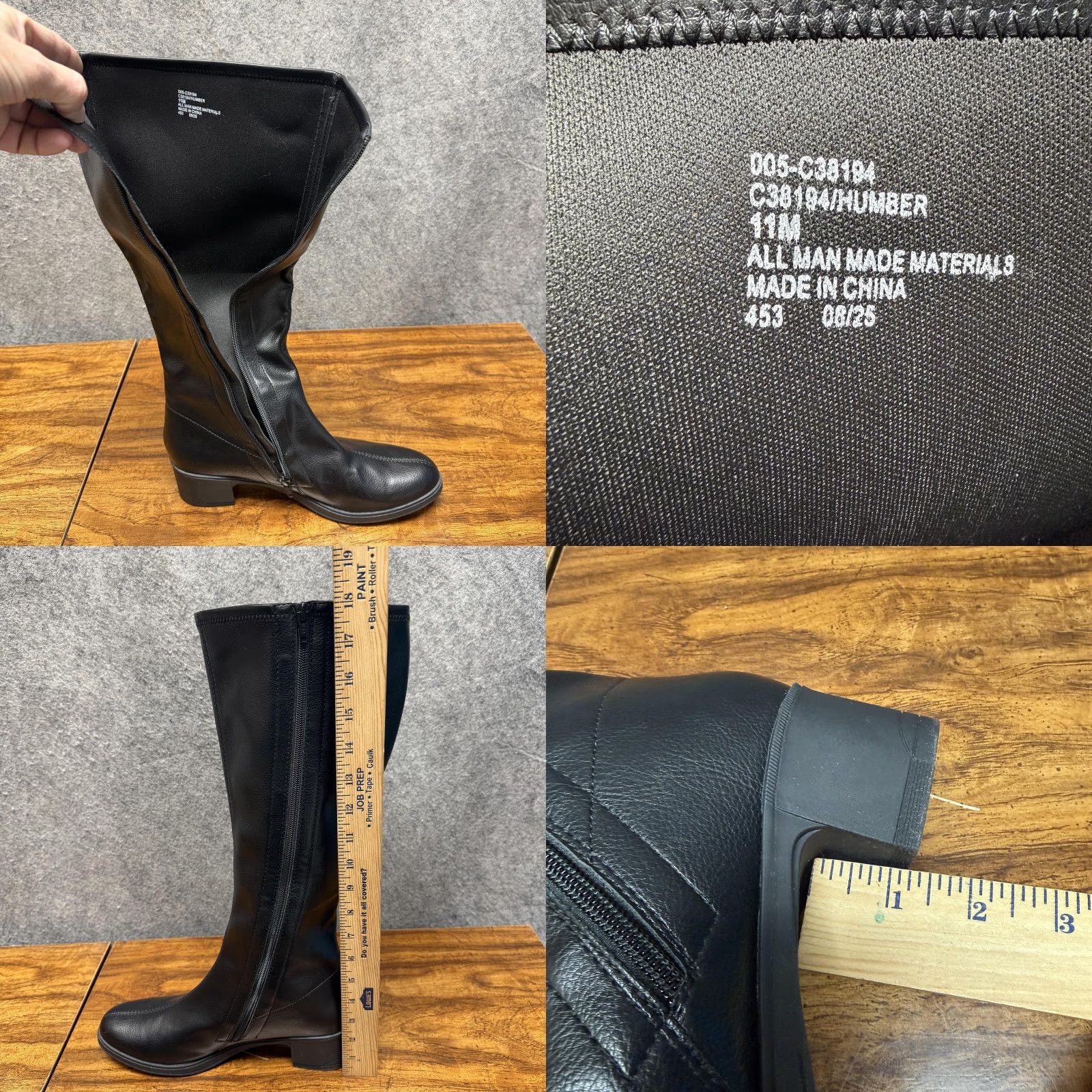Vintage Cliffs Humber Riding Boots Womens 11M Black Knee High Zip Fall Winter Boots Size US 11 / IT 41 - 9 Thumbnail
