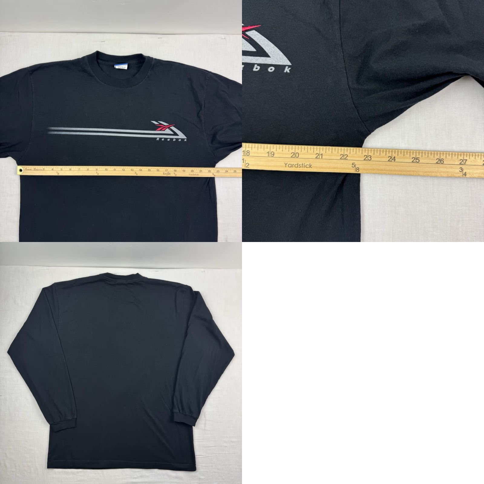 Reebok VINTAGE Reebok Long Sleeve Shirt Mens Adult Large Black 90s Y2K Embroidery Cotton Crew Neck Vintage Size US L / EU 52-54 / 3 - 8 Thumbnail