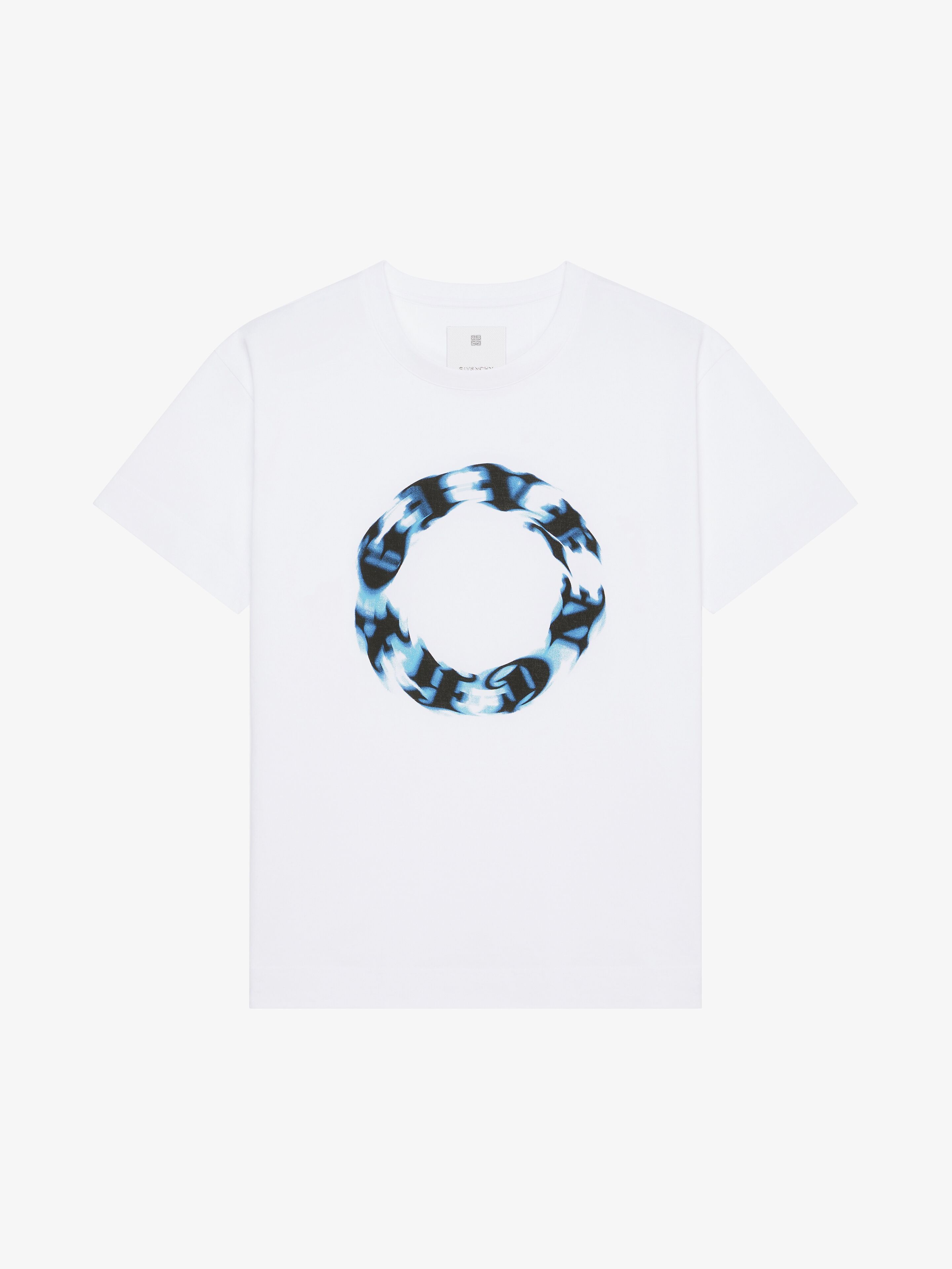 Givenchy o1mle0125 Oversized T-Shirt Cotton With Circle Print White Size US XL / EU 56 / 4 - 1 Thumbnail