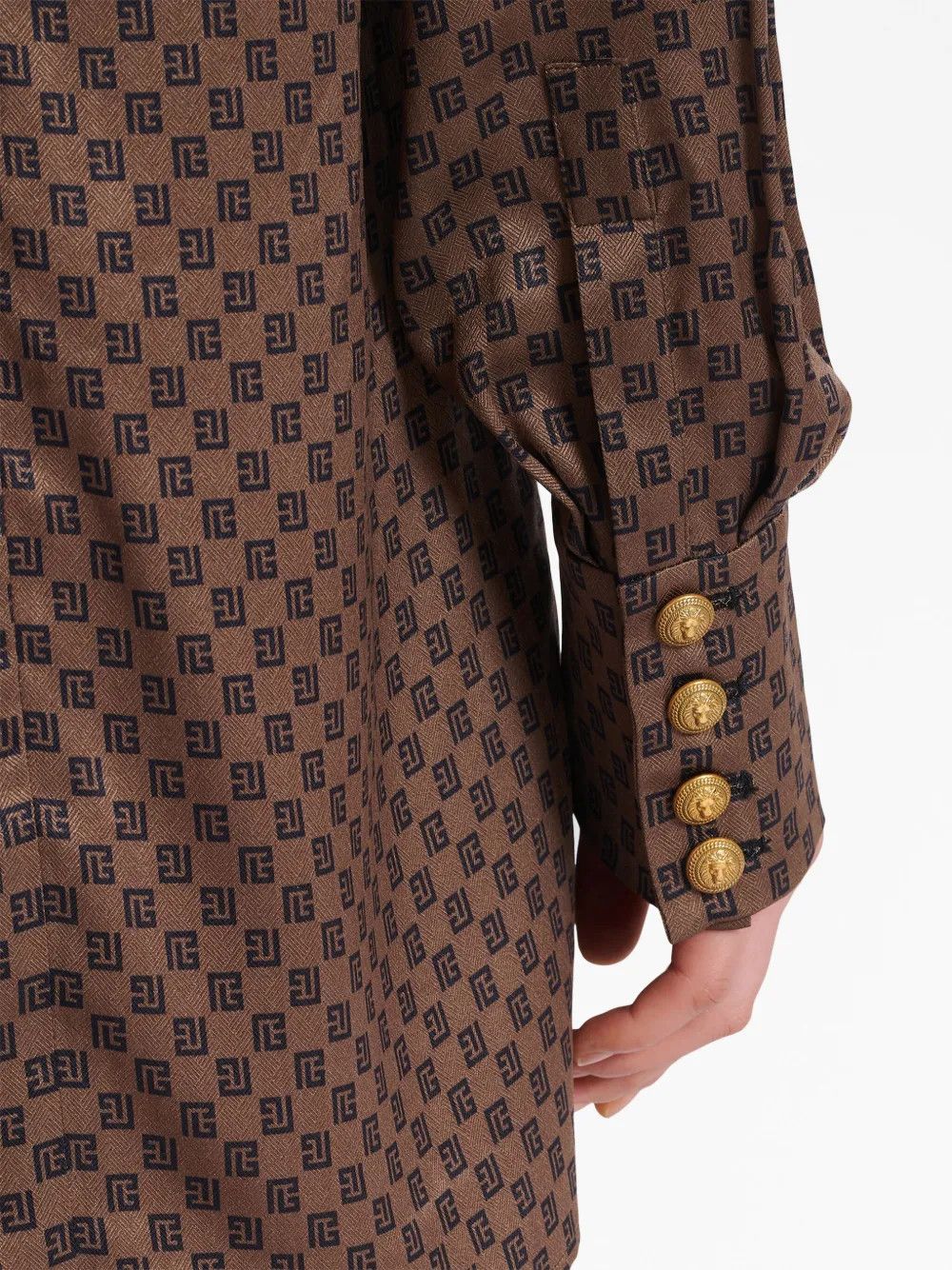 Balmain o1y0525 Mini Dress in Dark Brown Size M / US 6-8 / IT 42-44 - 4 Thumbnail