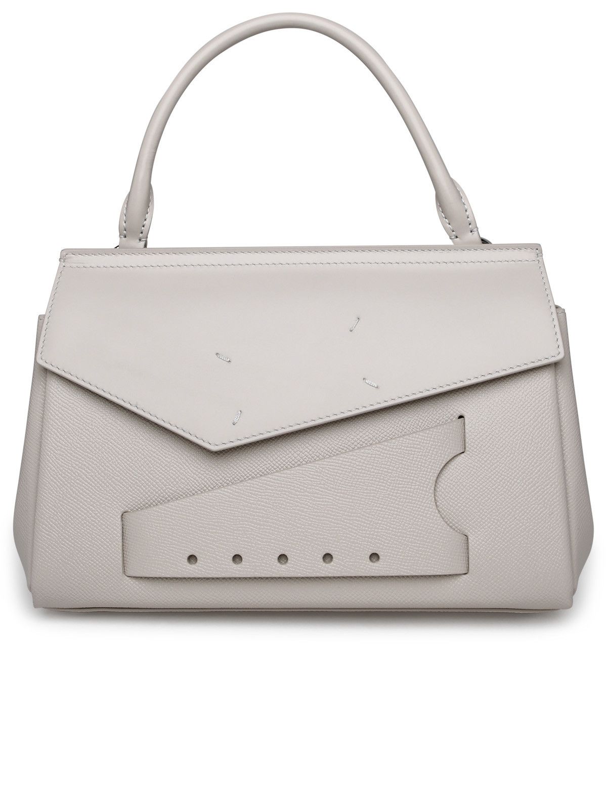 Greige 'Snatched' Calf Leather Bag