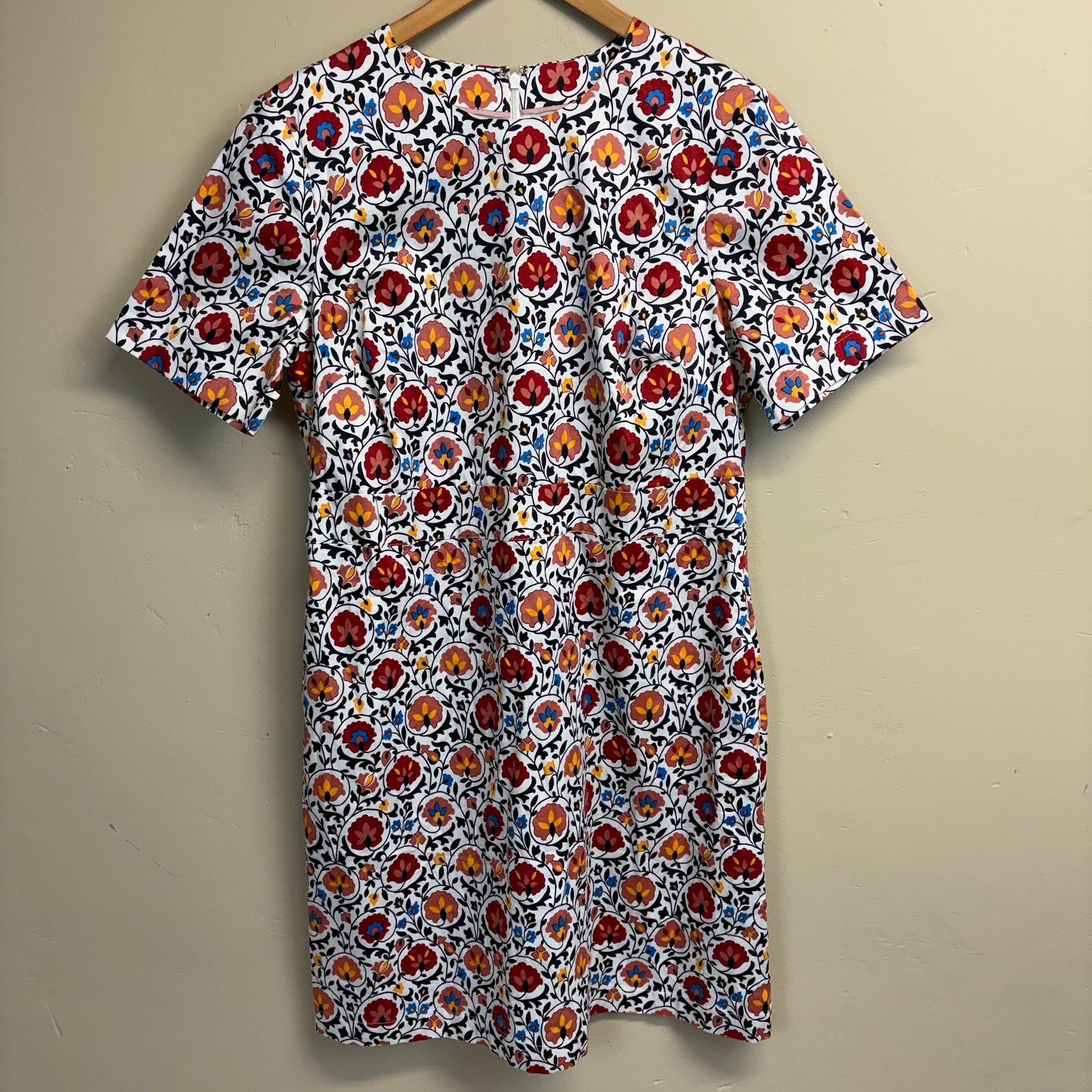 NWT Boden Cotton Blend Mini Shift Dress Enchanted Bloom 12L