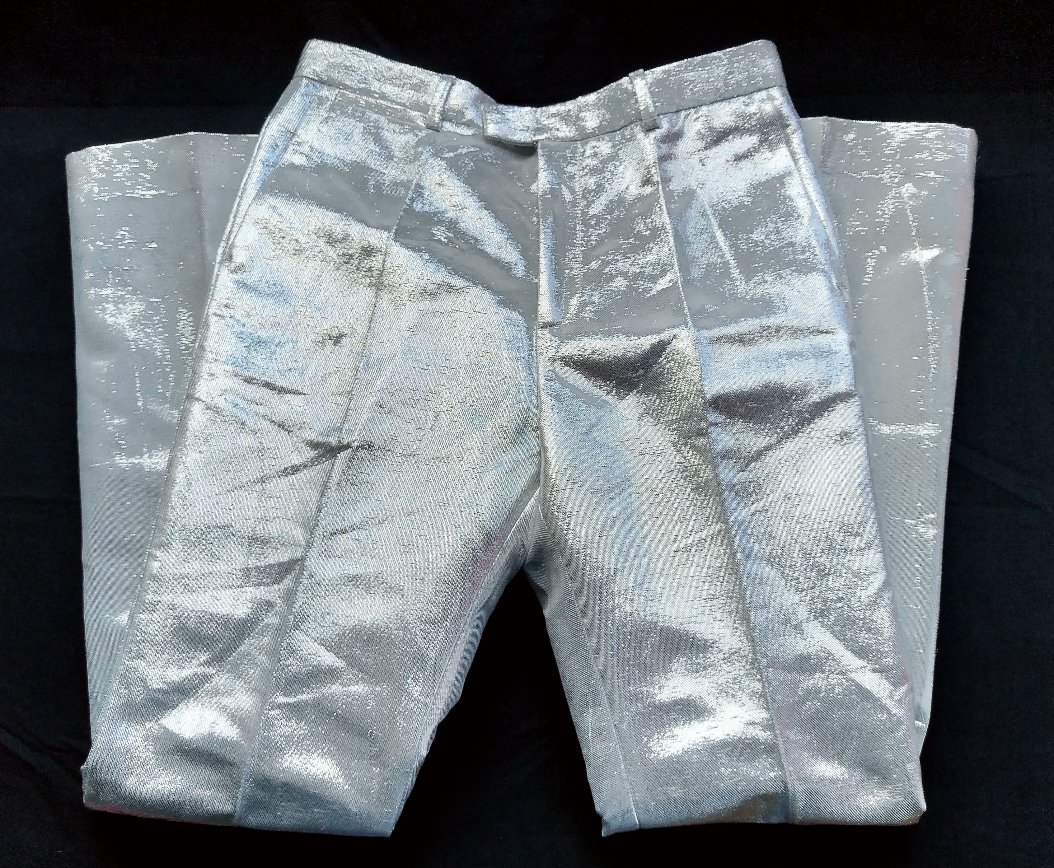 H&M × Paco Rabanne Silver lame dress pants Size US 33 - 6 Thumbnail