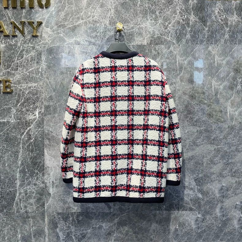 Gucci Gucci Gold buckle plaid tweed jacket 2501-Nextarrow Size US XXS / EU 40 - 2 Thumbnail