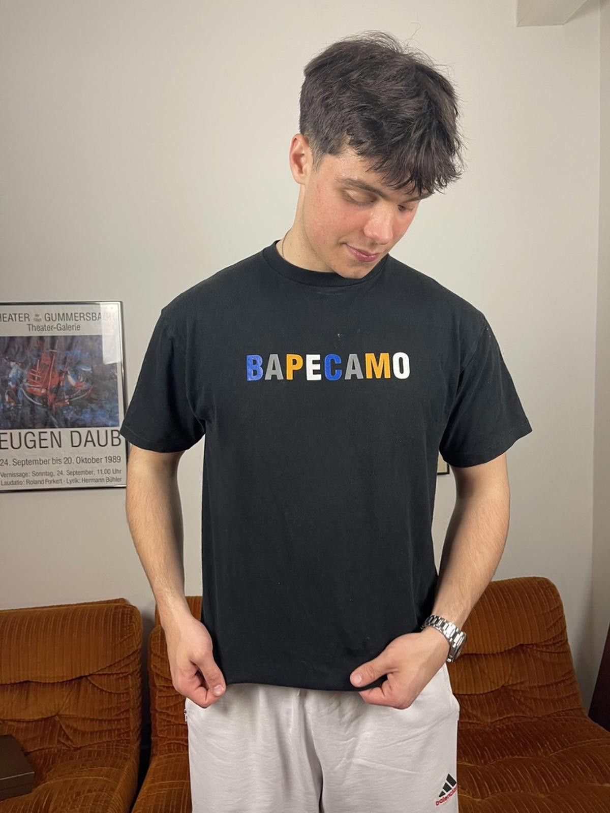 Bape Bape - Black BAPECAMO T-Shirt with Blue Size US L / EU 52-54 / 3 - 1 Thumbnail