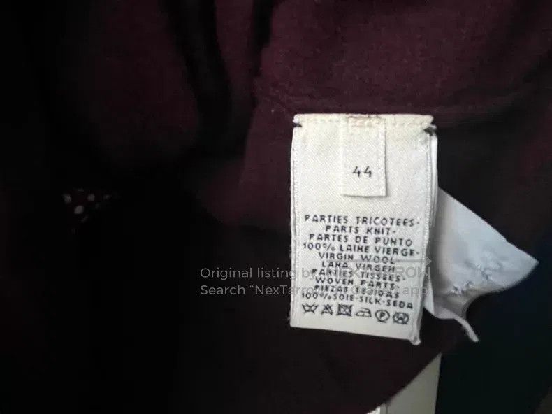 Hermes Hermes Burgundy Knit Open Cardigan, Fake Two-Piece Style Size M / US 6-8 / IT 42-44 - 4 Thumbnail