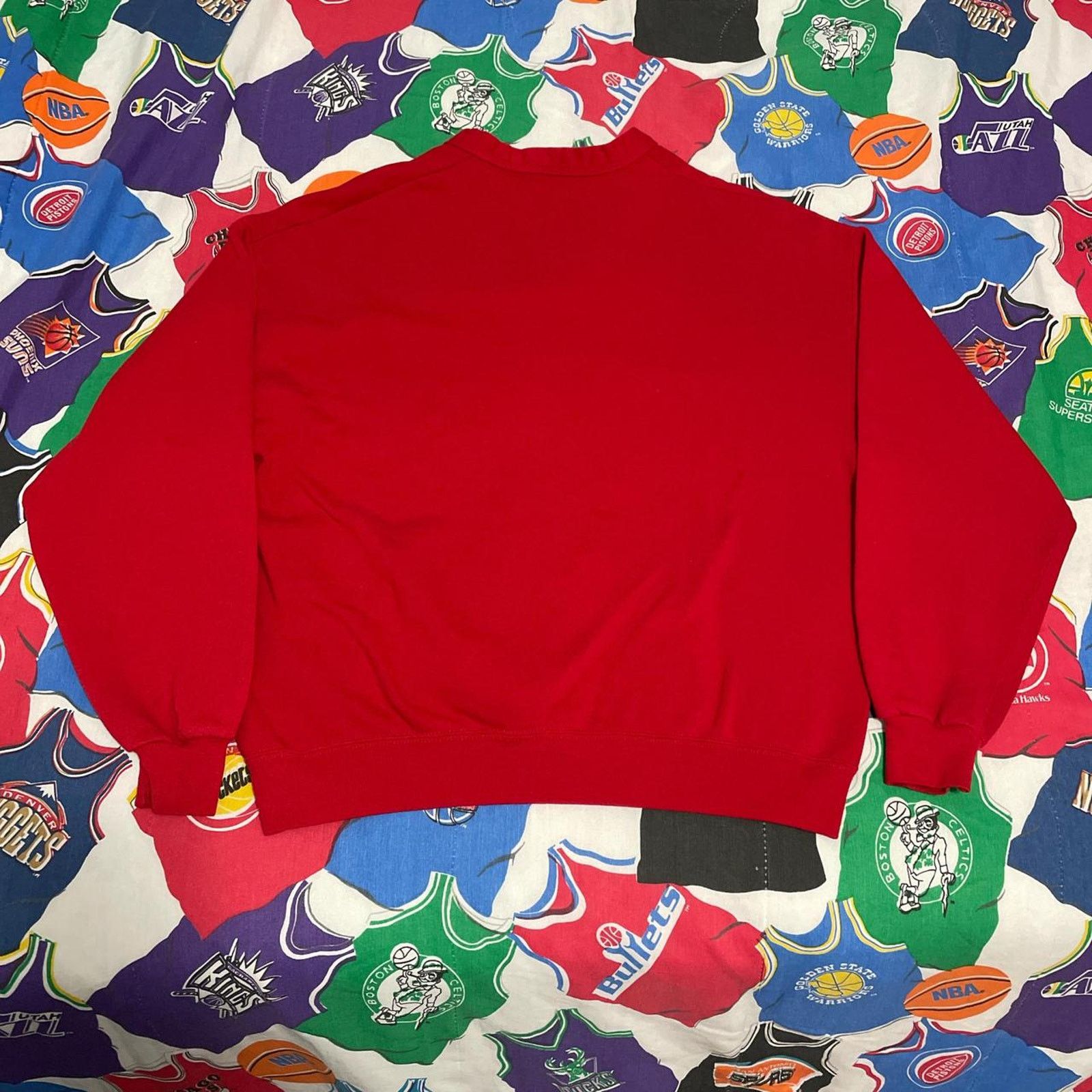 Jerzees × Vintage Vintage 90s Jerzees Blank Red Cardigan Sweater Size US XL / EU 56 / 4 - 2 Thumbnail