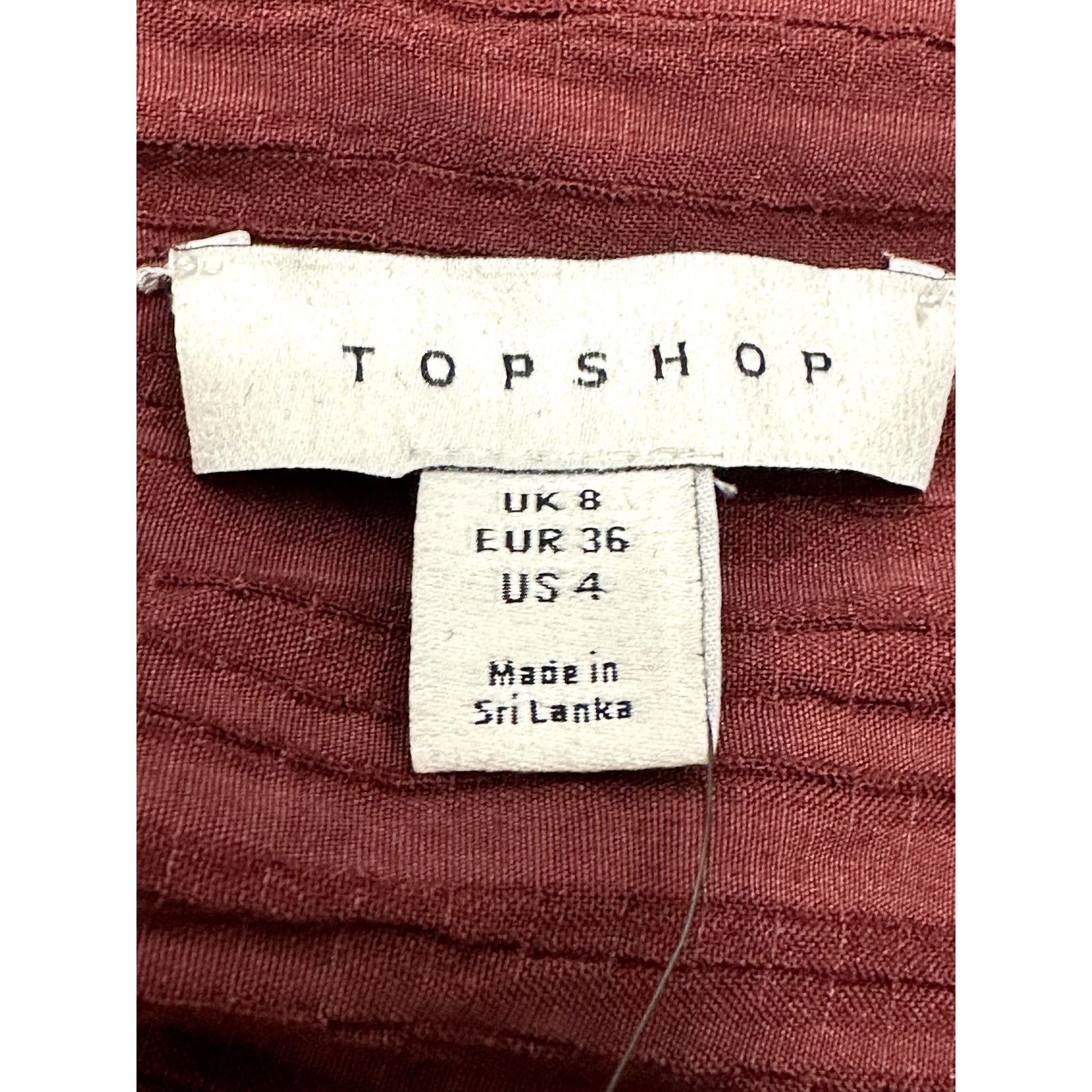 Topshop Topshop Striped Blouse Long Sleeves Burgundy Women's 4 NWT Size S / US 4 / IT 40 - 9 Thumbnail