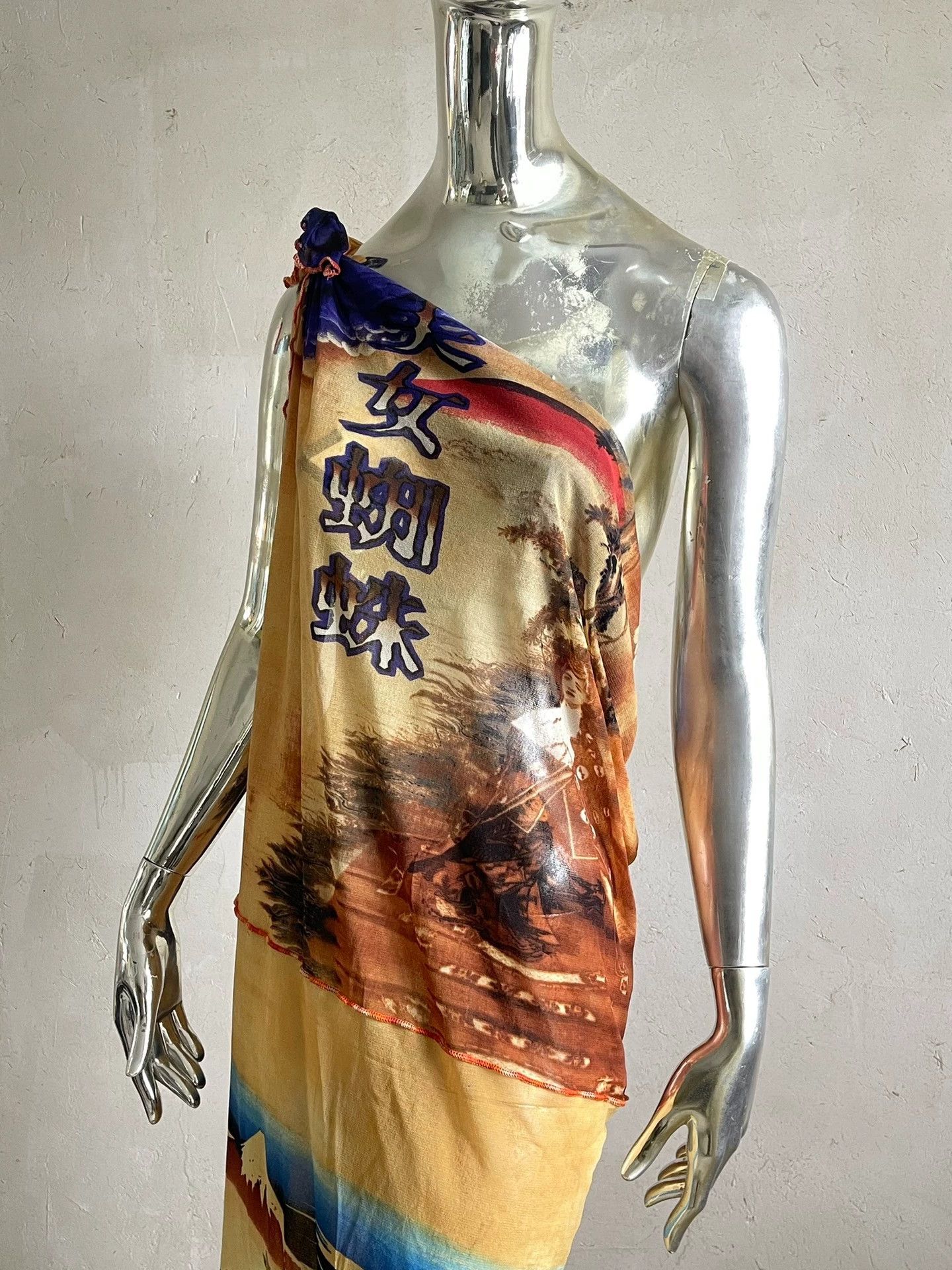 Jean Paul Gaultier JPG Rare Spider Woman Square Scarf 130x150 Multi-Way Size ONE SIZE - 2 Thumbnail
