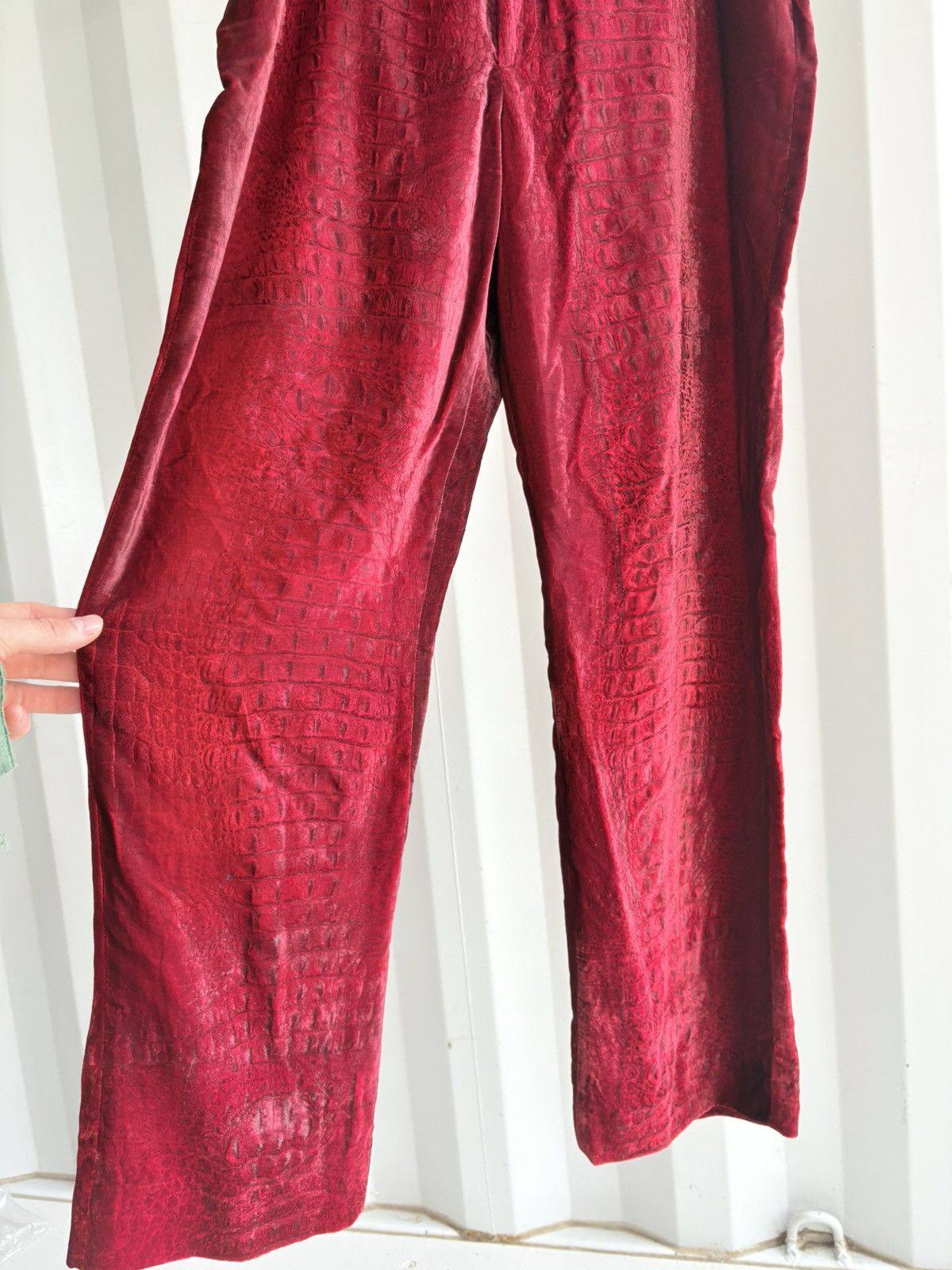 Jean Paul Gaultier Crocodile Print Velour Trousers Size US 34 / EU 50 - 3 Thumbnail