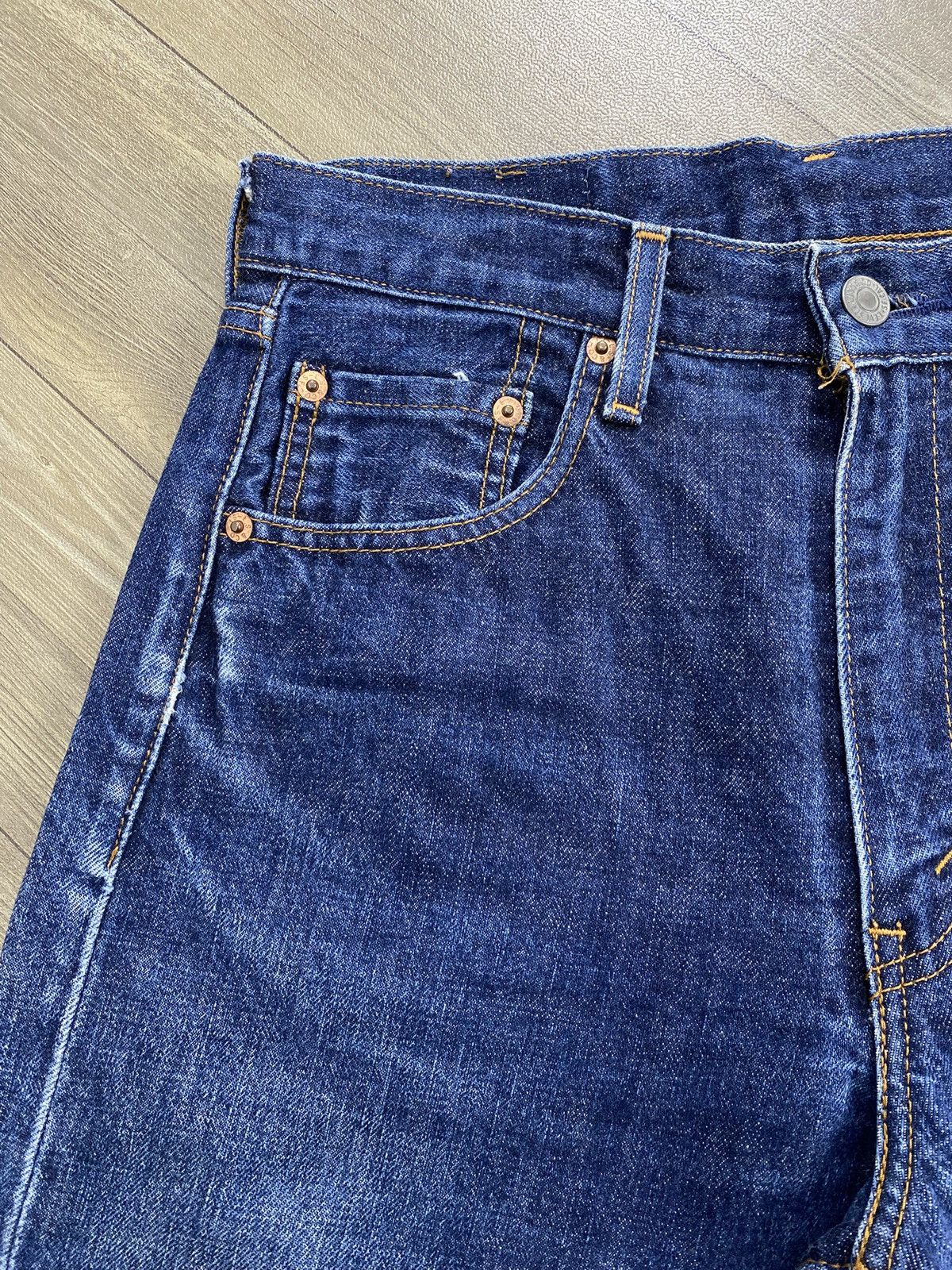 Levi's Vintage Levis 502XX 30x36 Selvedge Straight Fit Blue Jeans Size US 30 / EU 46 - 4 Thumbnail