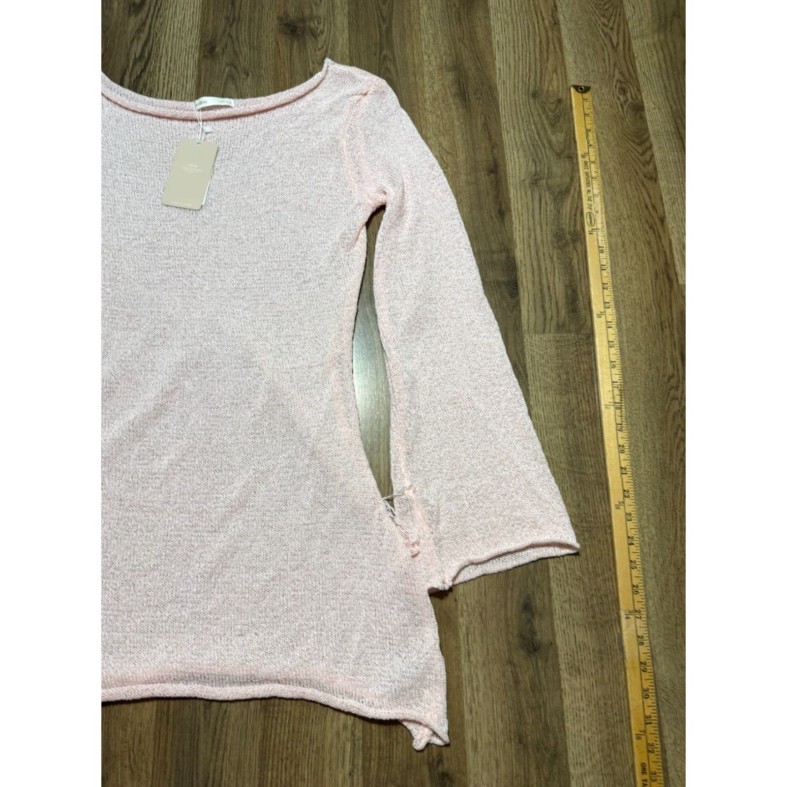 Pinko Aralina Shirts Women's Medium Pink Long Flared Sleeve Boat Neck NWT Vintage No Size M / US 6-8 / IT 42-44 - 2 Thumbnail