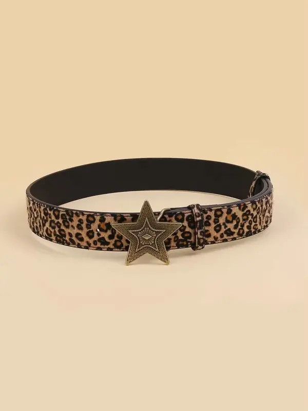 Japanese Brand Leopard Pattern PU Leather Belt Size ONE SIZE - 2 Thumbnail