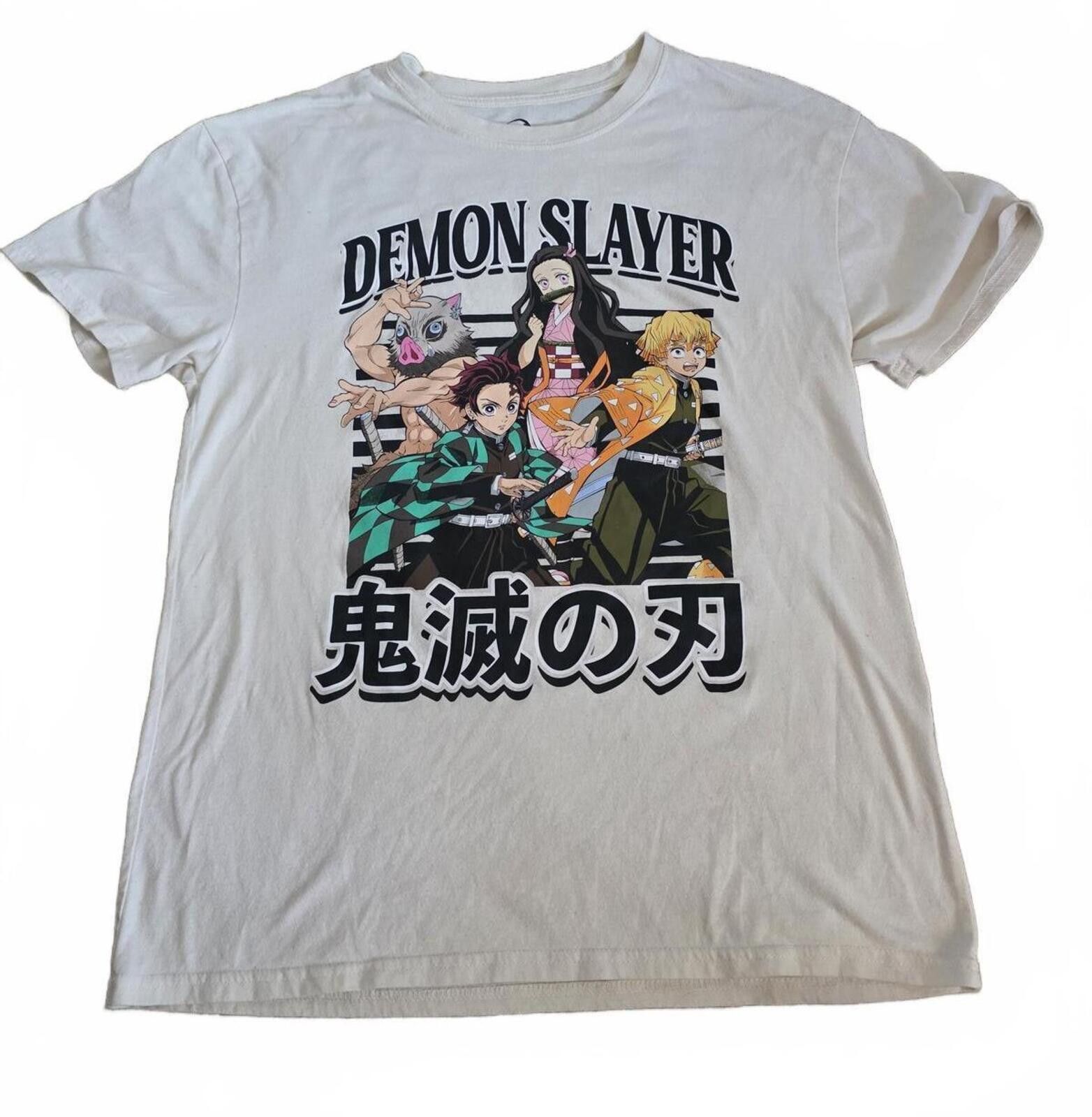 Other Demon Slayer Anime Graphic Tee T-Shirt Size Large L White Size ONE SIZE - 6 Thumbnail
