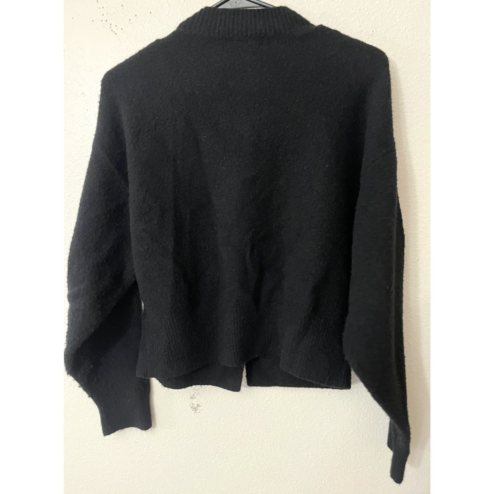 H&M VINTAGE H&M Cardigan Shirt Womens XS Black Wool Blend Button Front Cardigan Size XS / US 0-2 / IT 36-38 - 3 Thumbnail