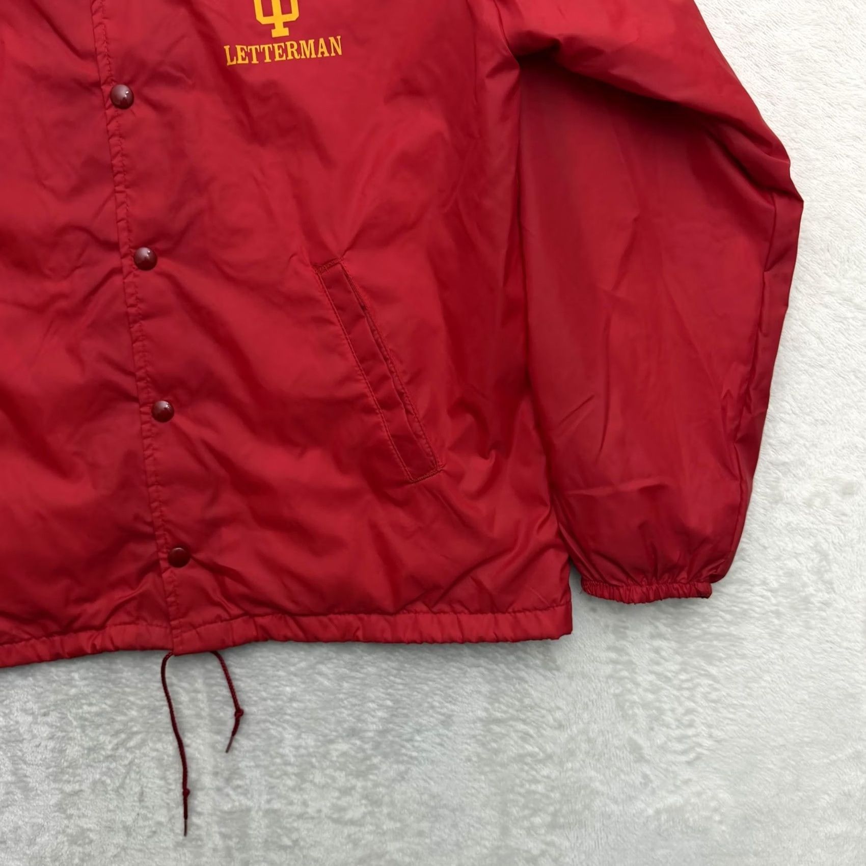 Champion VINTAGE Champion IU Varsity Letterman Jacket Mens Large Red Windbreaker USA Size US L / EU 52-54 / 3 - 5 Thumbnail