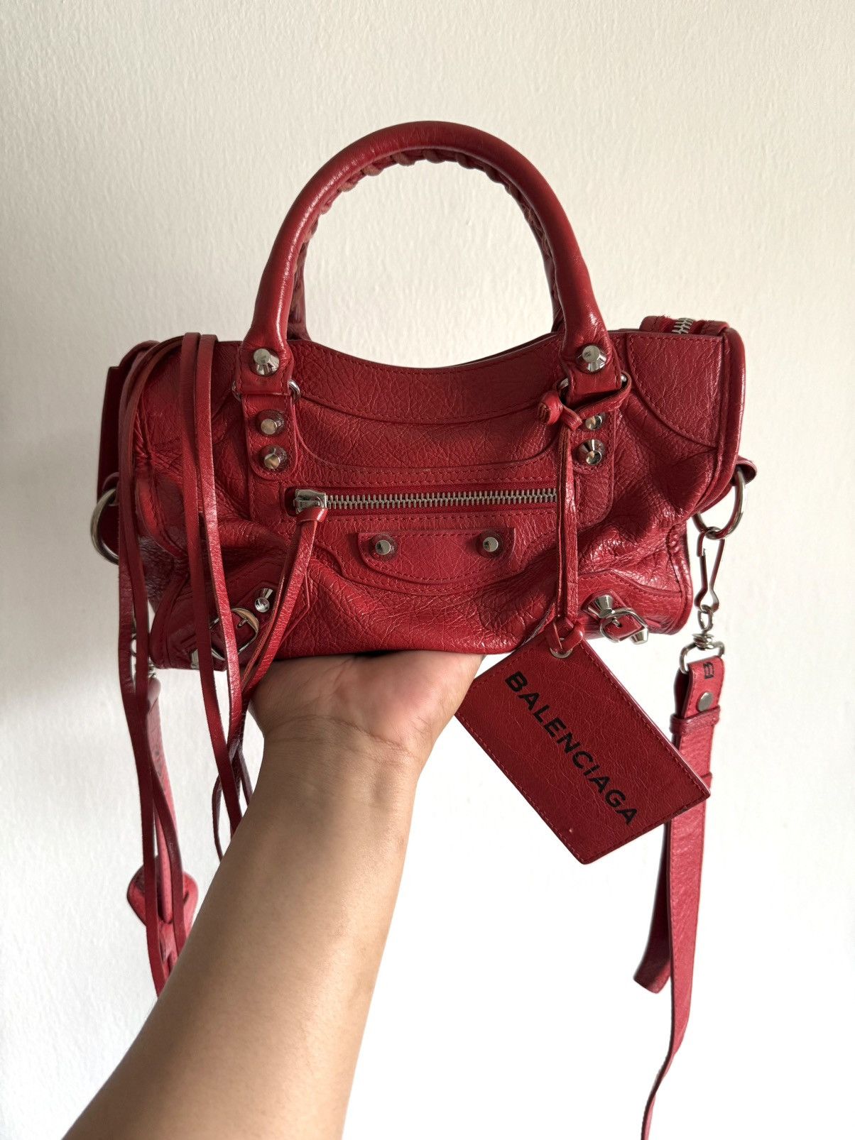 Balenciaga Balenciaga Classic Mini City Red lambskin Shoulder bag Size ONE SIZE - 11 Thumbnail