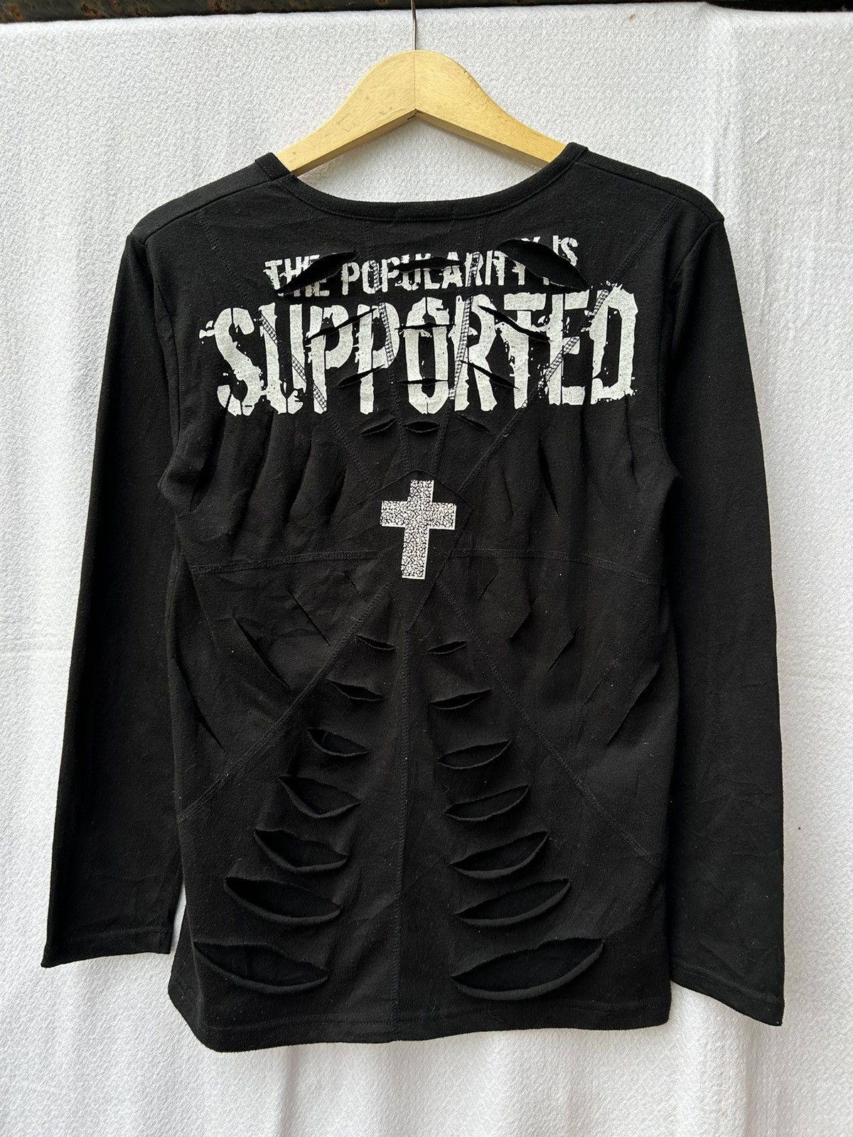 If Six Was Nine The Popularity is Supported distressed crosses longsleeve Size US S / EU 44-46 / 1 - 2 Thumbnail