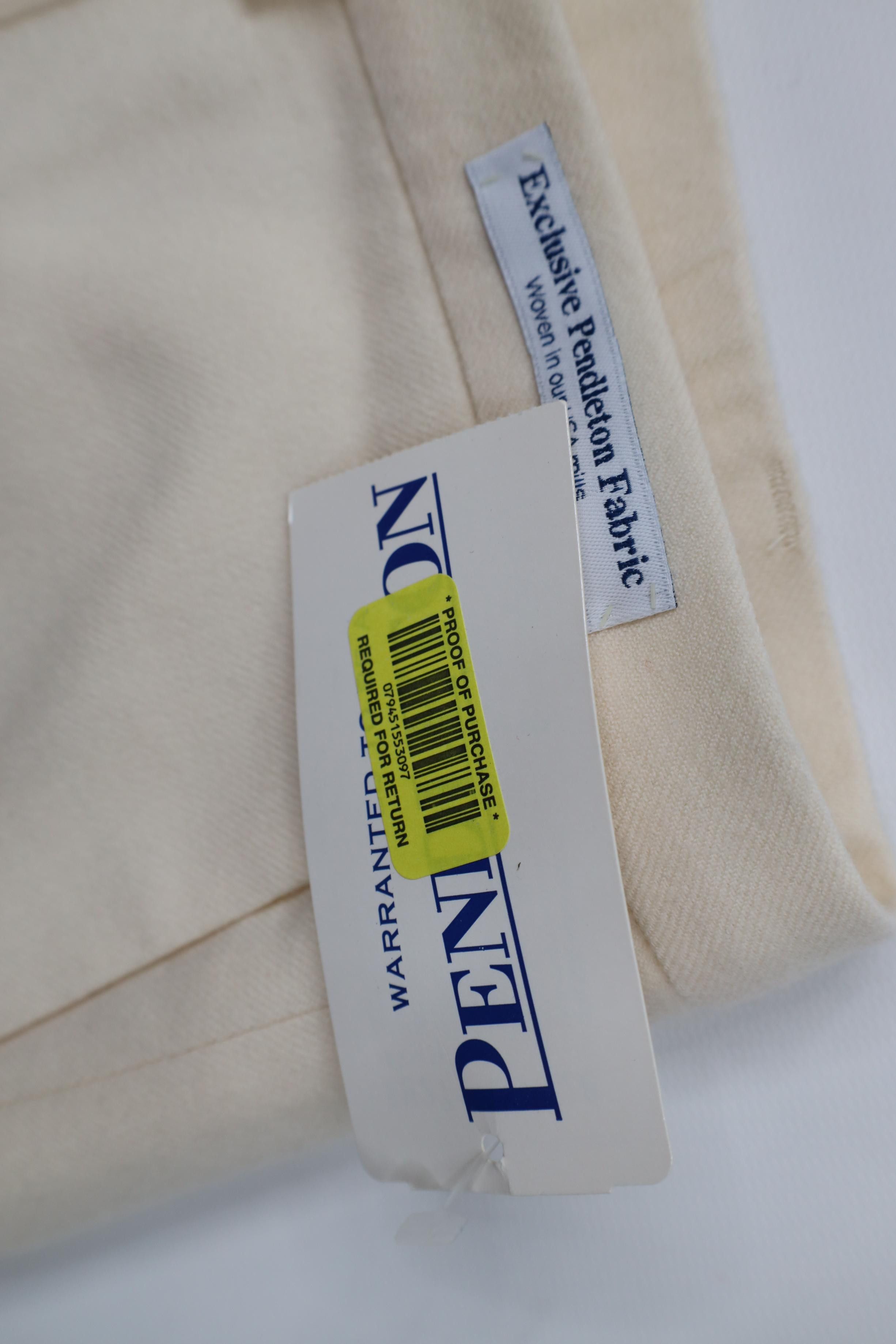 Pendleton Deadstock Vintage 90s Pendleton Knit Wide Leg Pants Cream Size 38" / US 16 / IT 52 - 6 Thumbnail