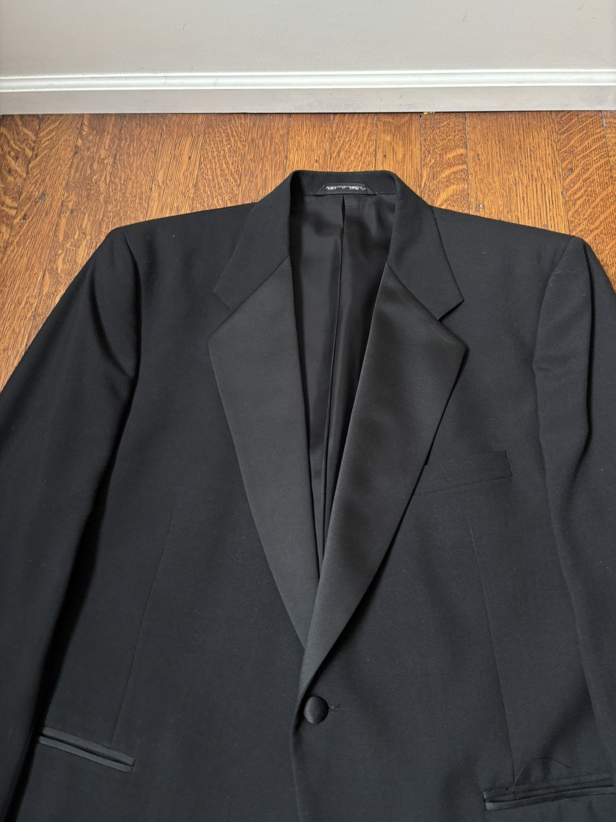 Vintage 90s Vintage Tuxedo 1990s 2-Piece Suit Set Black Tux Formal L Size 44R - 3 Thumbnail