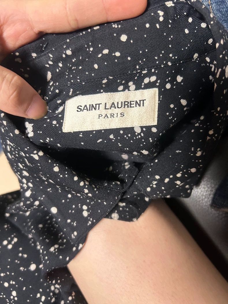 Saint Laurent Paris saint Laurent paris2015 FW Star Ink Splashing Shirt 2503-N Size US XXS / EU 40 - 3 Thumbnail
