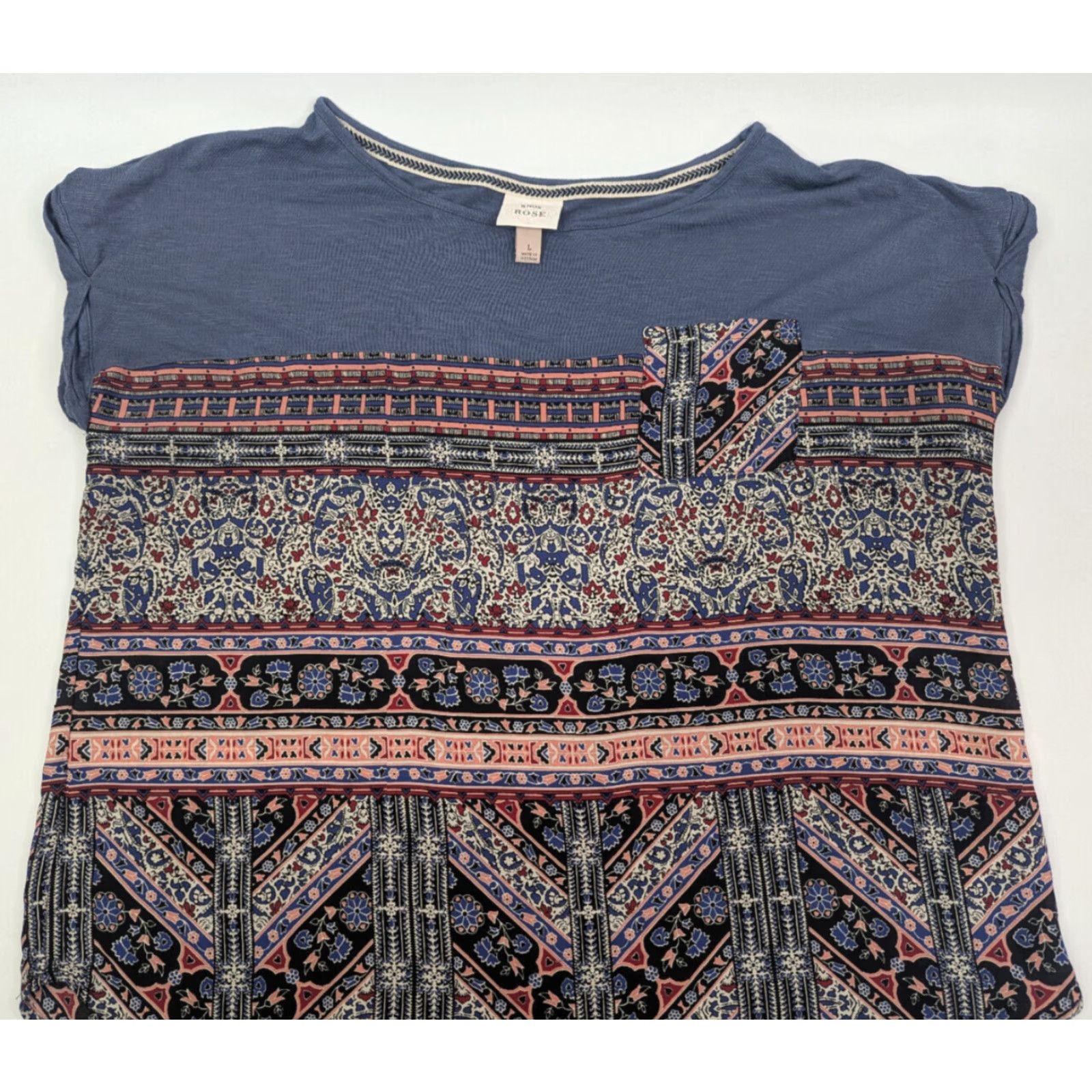 Vintage Knox Rose Short Sleeve Boxy Floral Shirt Top Womens Size Large Stretch Pocket Shirt Size L / US 10 / IT 46 - 7 Thumbnail