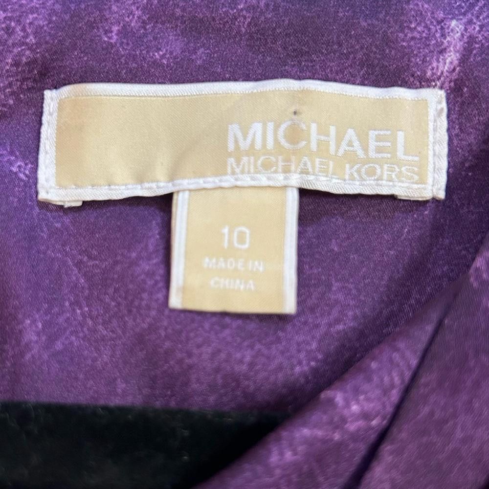 Michael Kors Michael Kors l Purple Marbled Satin Shirt Dress Size 10 Size L / US 10 / IT 46 - 7 Thumbnail
