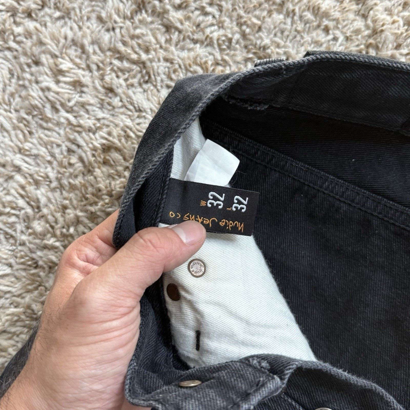 Nudie Jeans Nudie Jeans Grim Tim Dry Black Selvedge Denim Jeans 30x30 Size US 30 / EU 46 - 7 Thumbnail