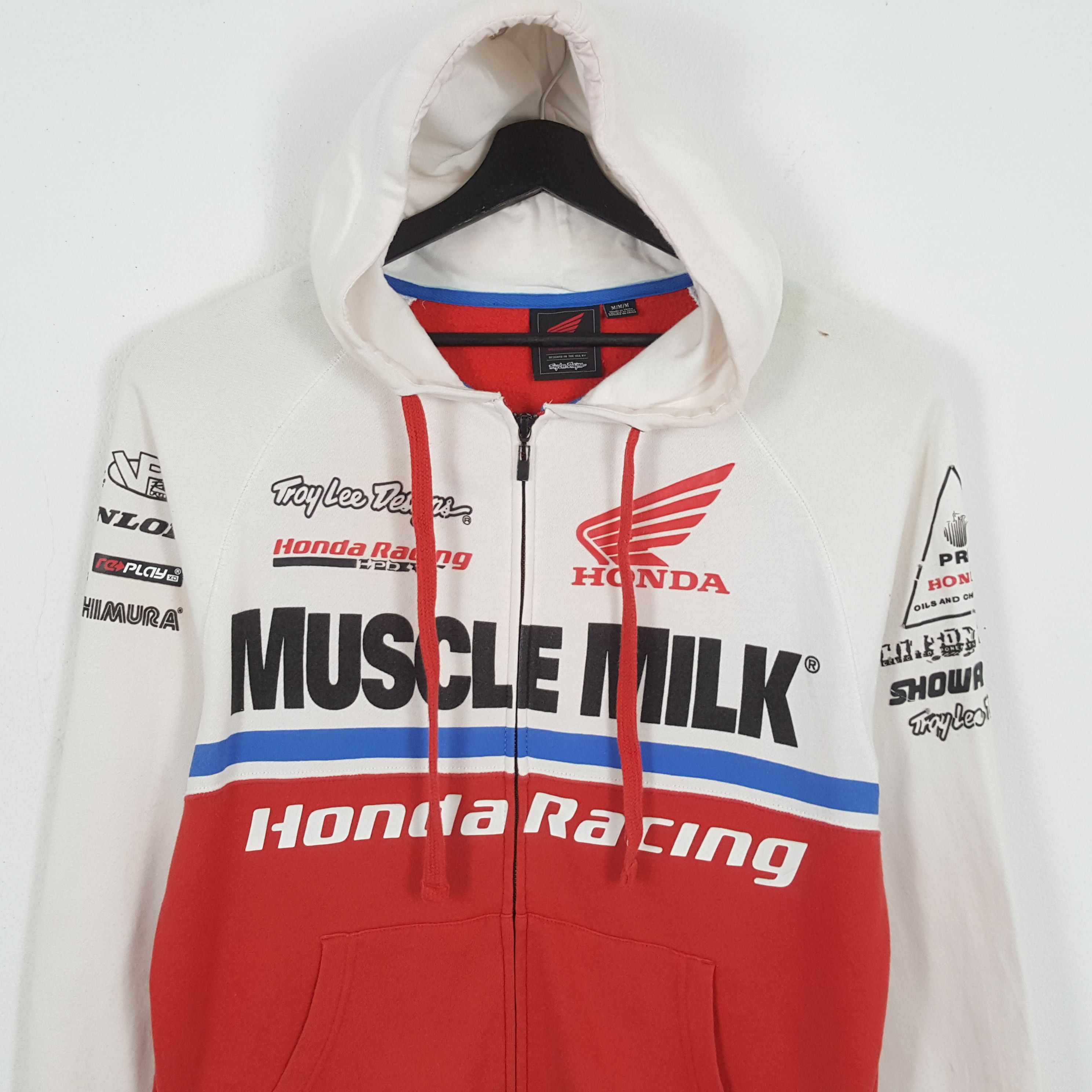 Honda × Vintage HRC HONDA Racing MUSCLE MILK Japanese Brand Zipper Hoodies Size US M / EU 48-50 / 2 - 4 Thumbnail