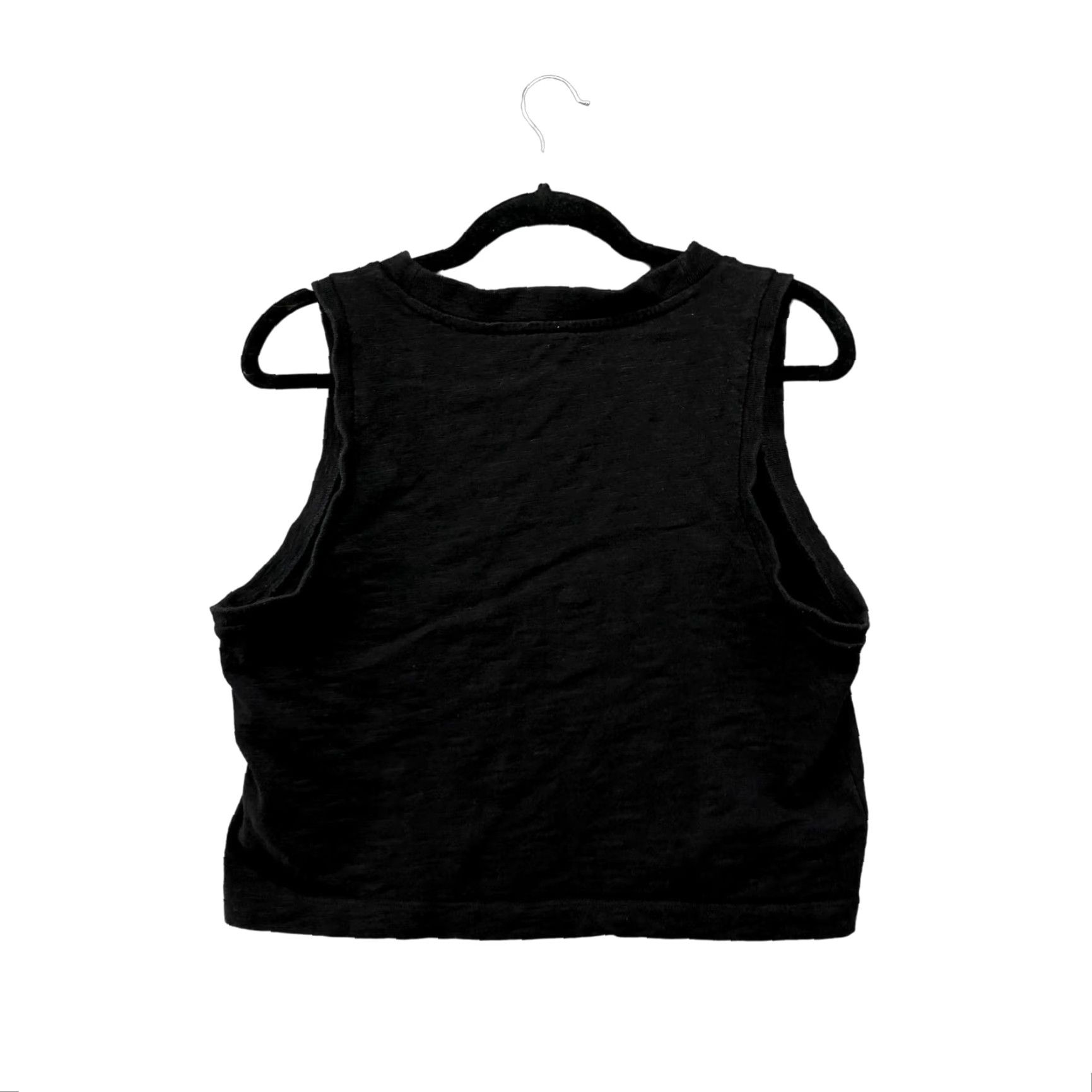 Lou & Grey Lou & Grey Cropped Tank Neck Crewneck Cotton Womens L Black Tank Top Size L / US 10 / IT 46 - 2 Thumbnail